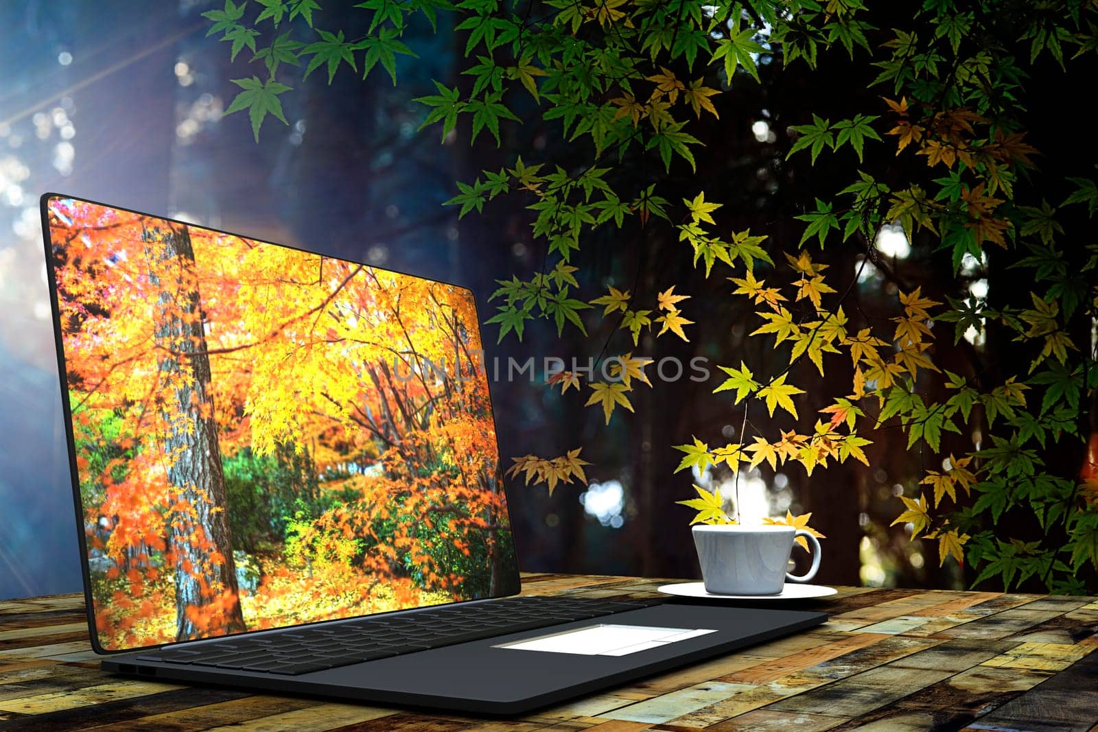 Non-branded generic design with nice maple background