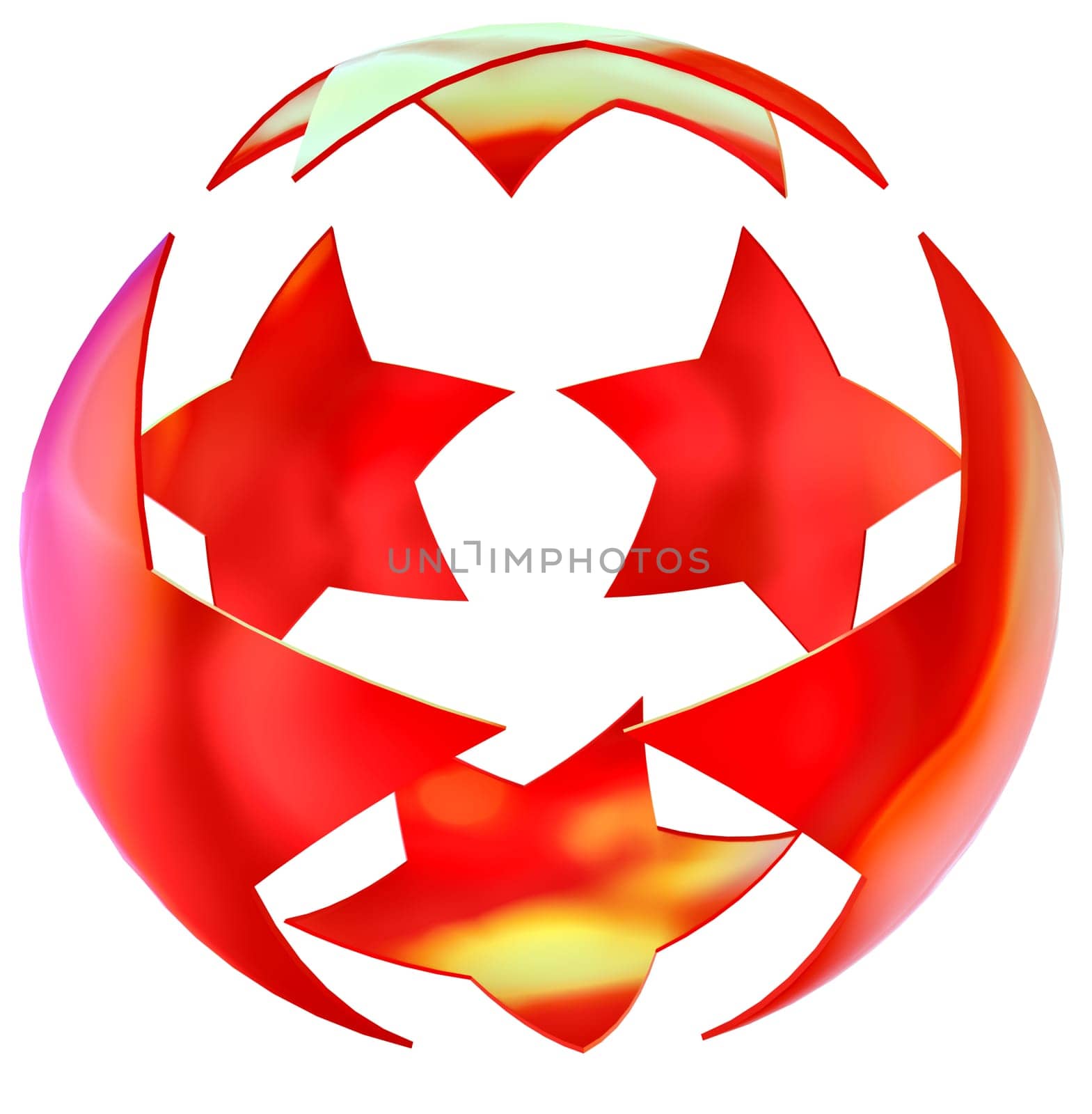 tastefully arranged metallic stars on white background as glory symbol
