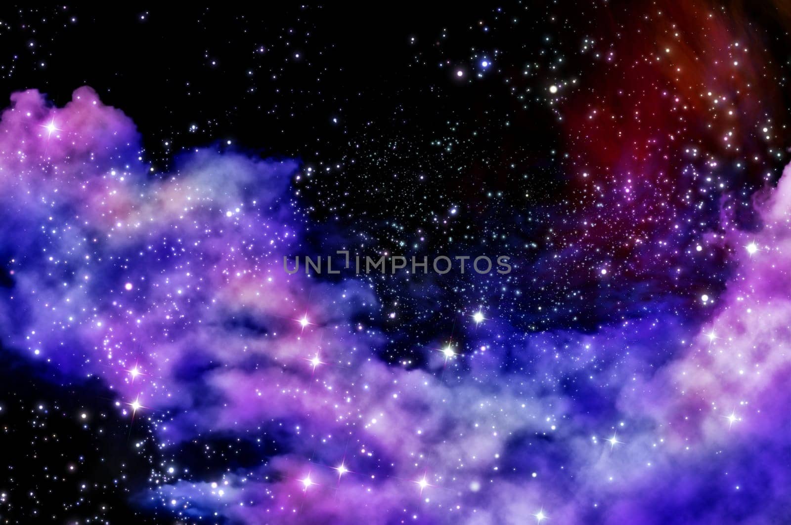 stars shine through the clouds of a new nebula