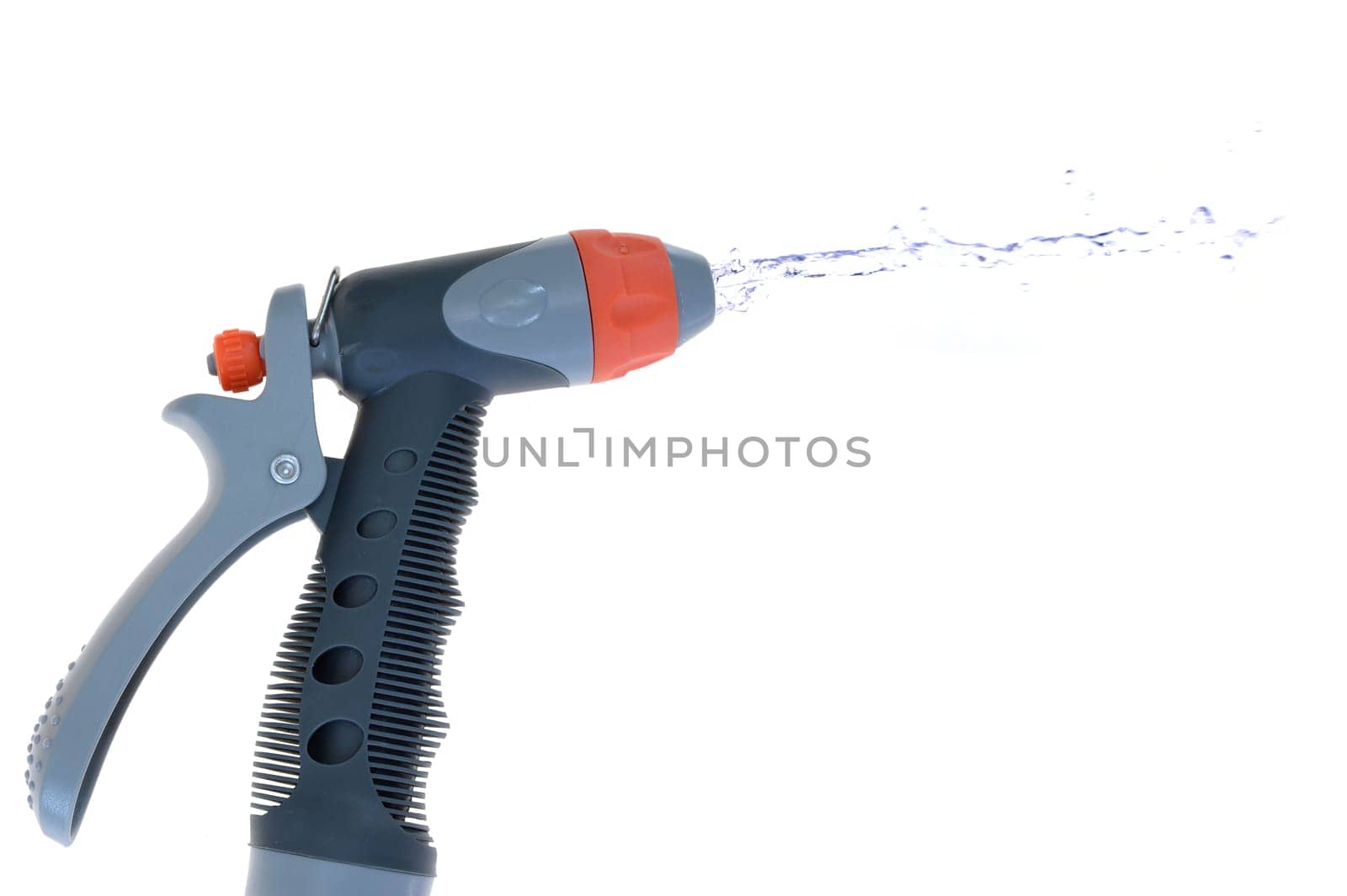 A close up image of a garden hose