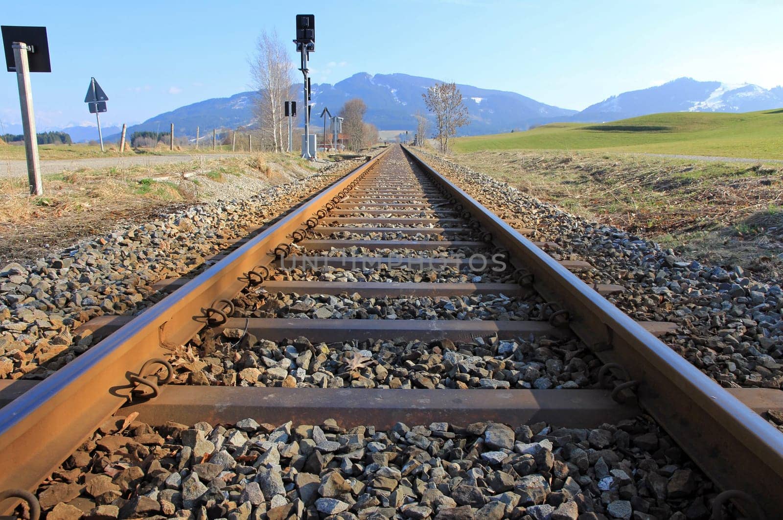 Railway tracks into the distance
