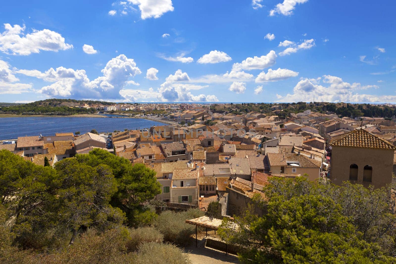 View of the Mediterranean resort of Gruissan
