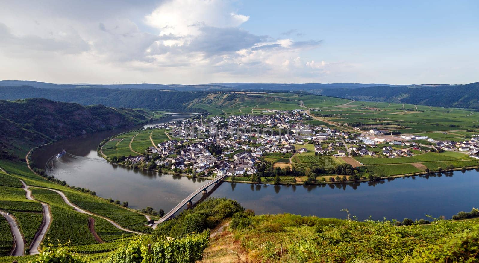 german church located high above the mosel river near bernkastel-kues germany.