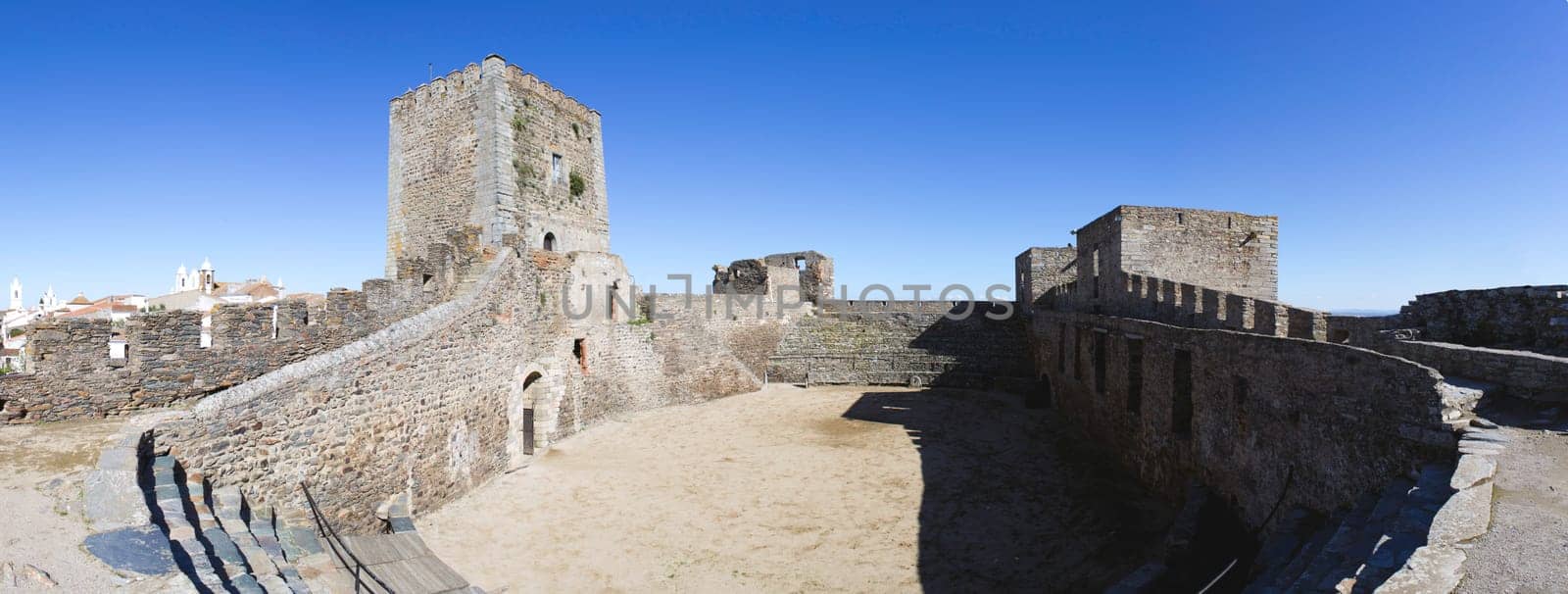Alentejo Town of Monsaraz castle inner space (used as a traditional bullfighting arena). Located on the right margin of the Guadiana River in Portuguese Alentejo region, near Alqueiva damm and the border with Spain.