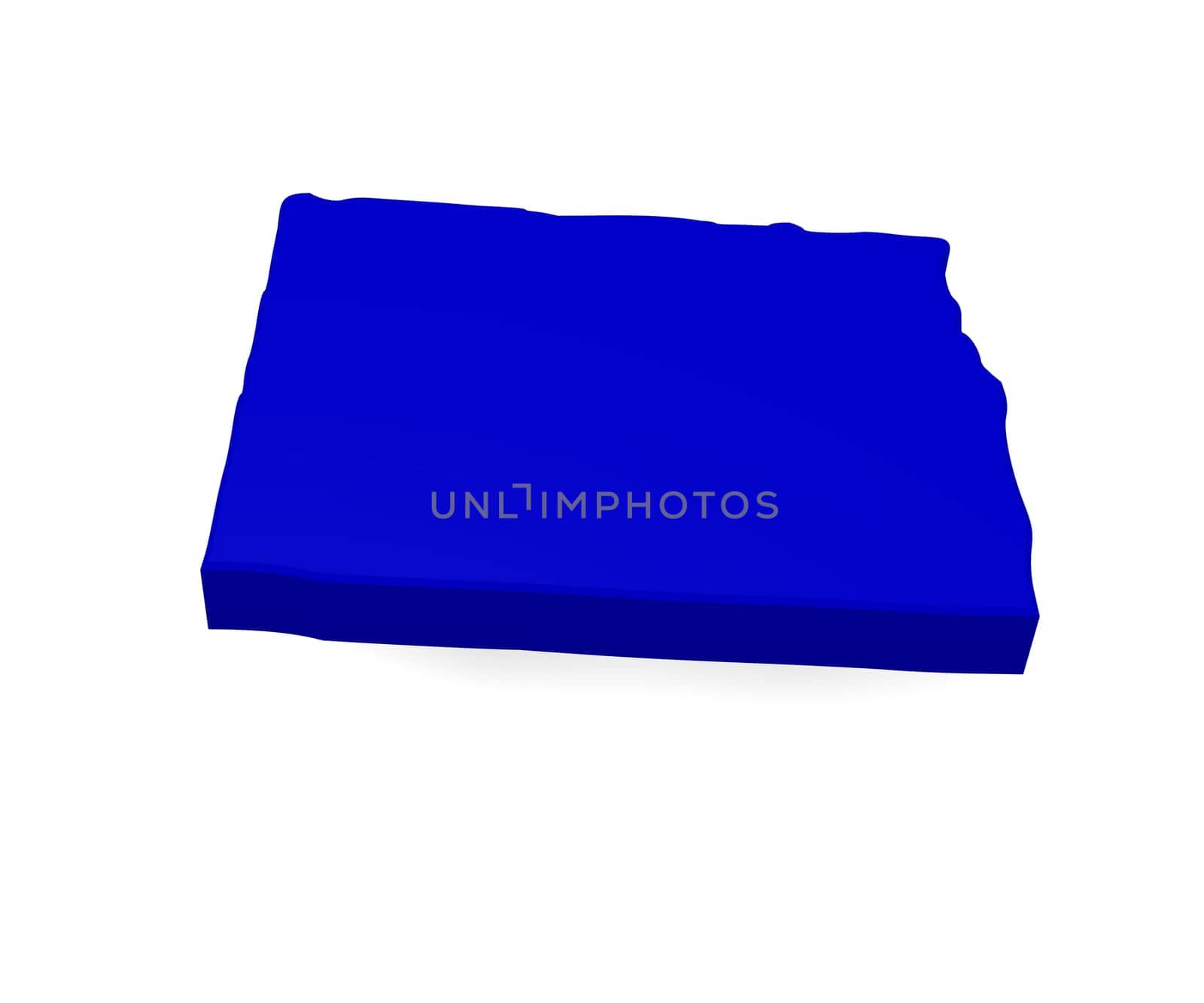 3d map of North Dakota