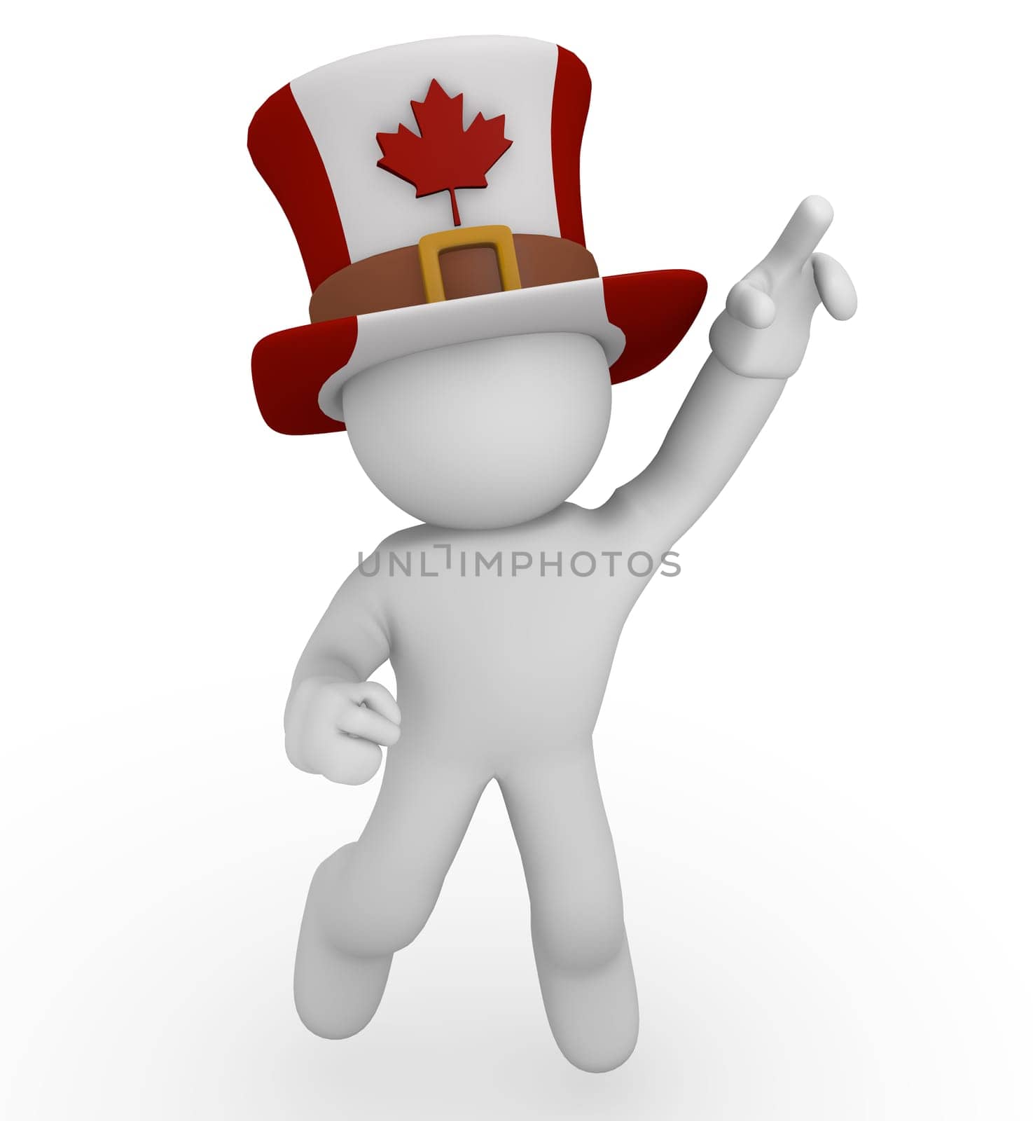 Canadian fan jumping high,3d image
