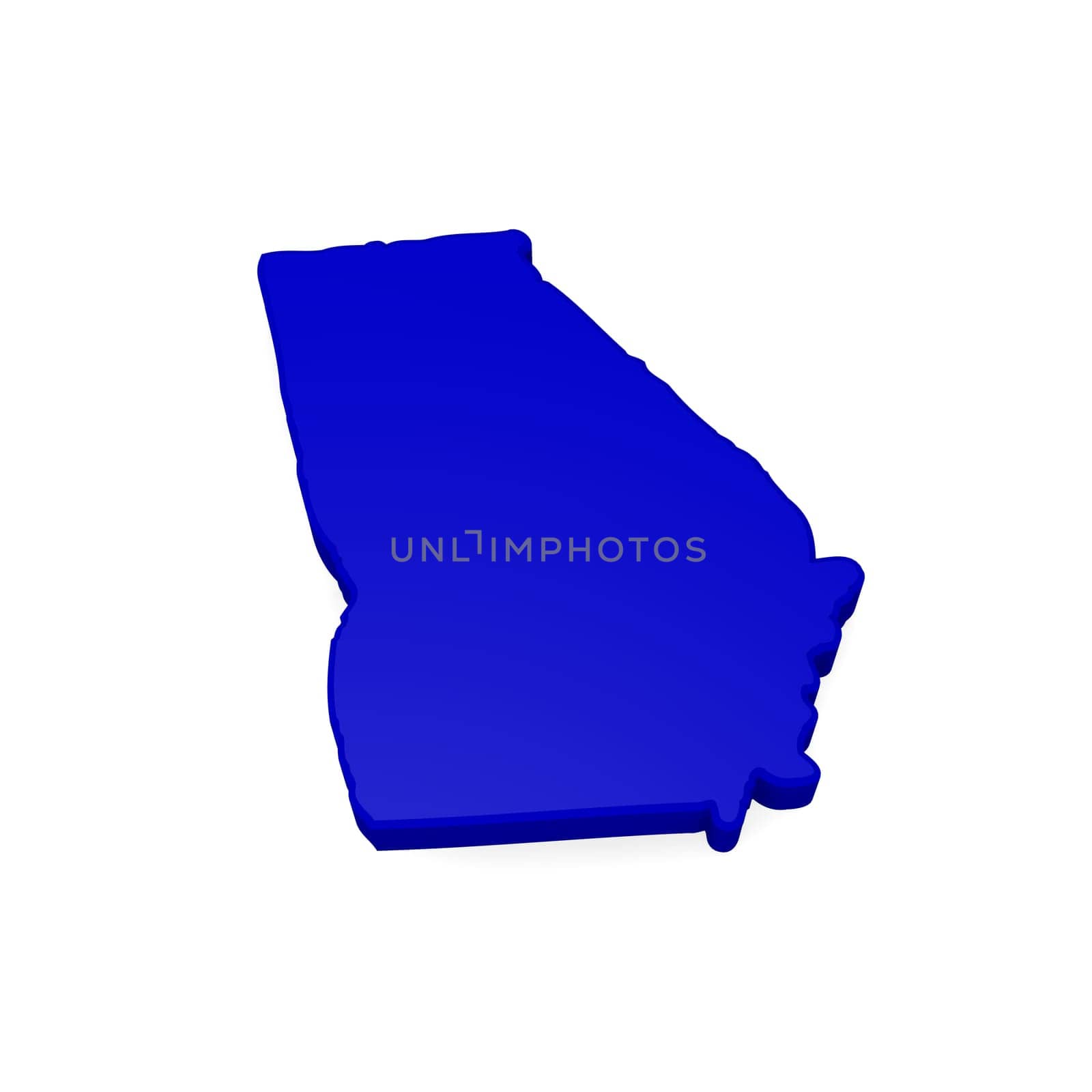 3d map of Georgia on a white background