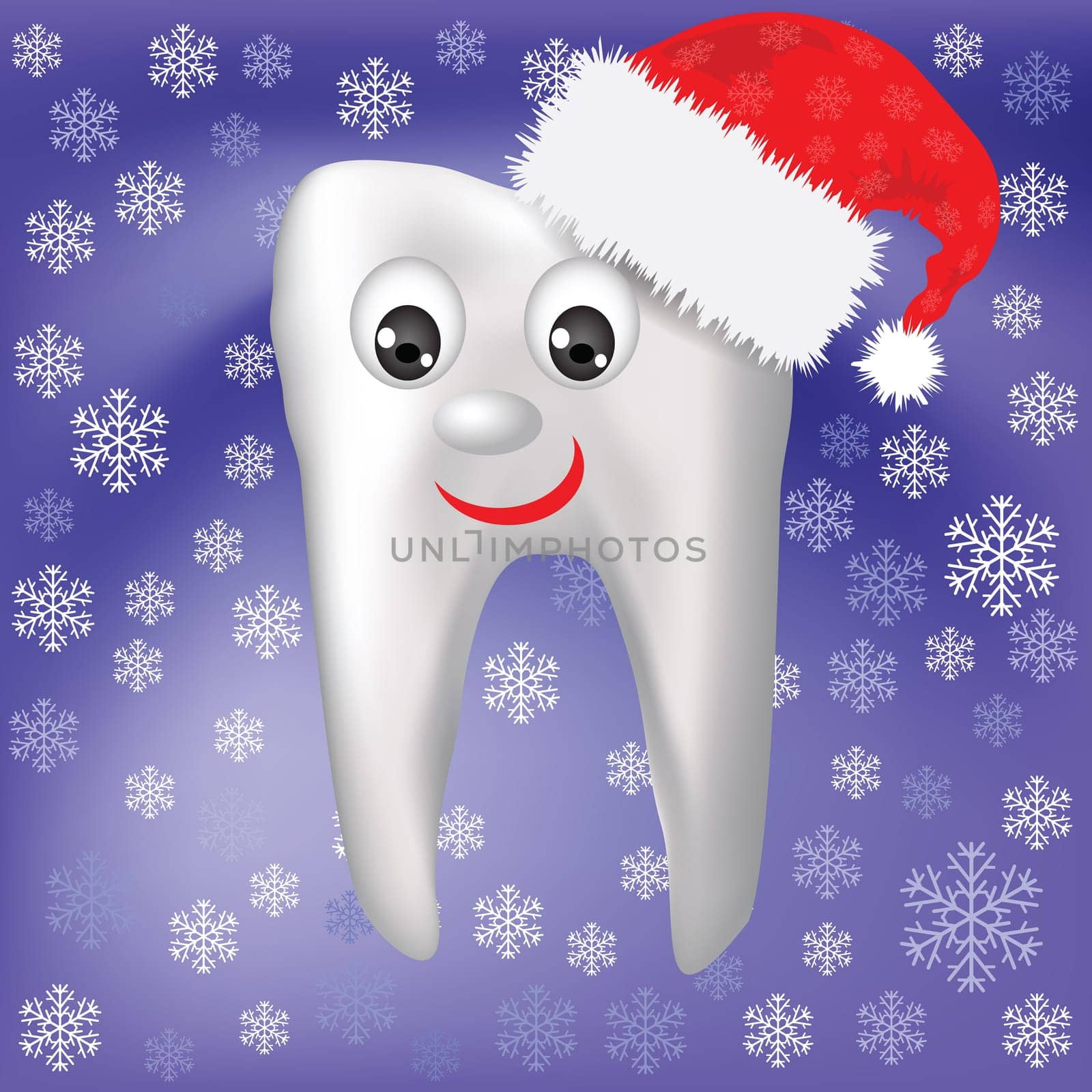 colorful illustration with  winter tooth for your design
