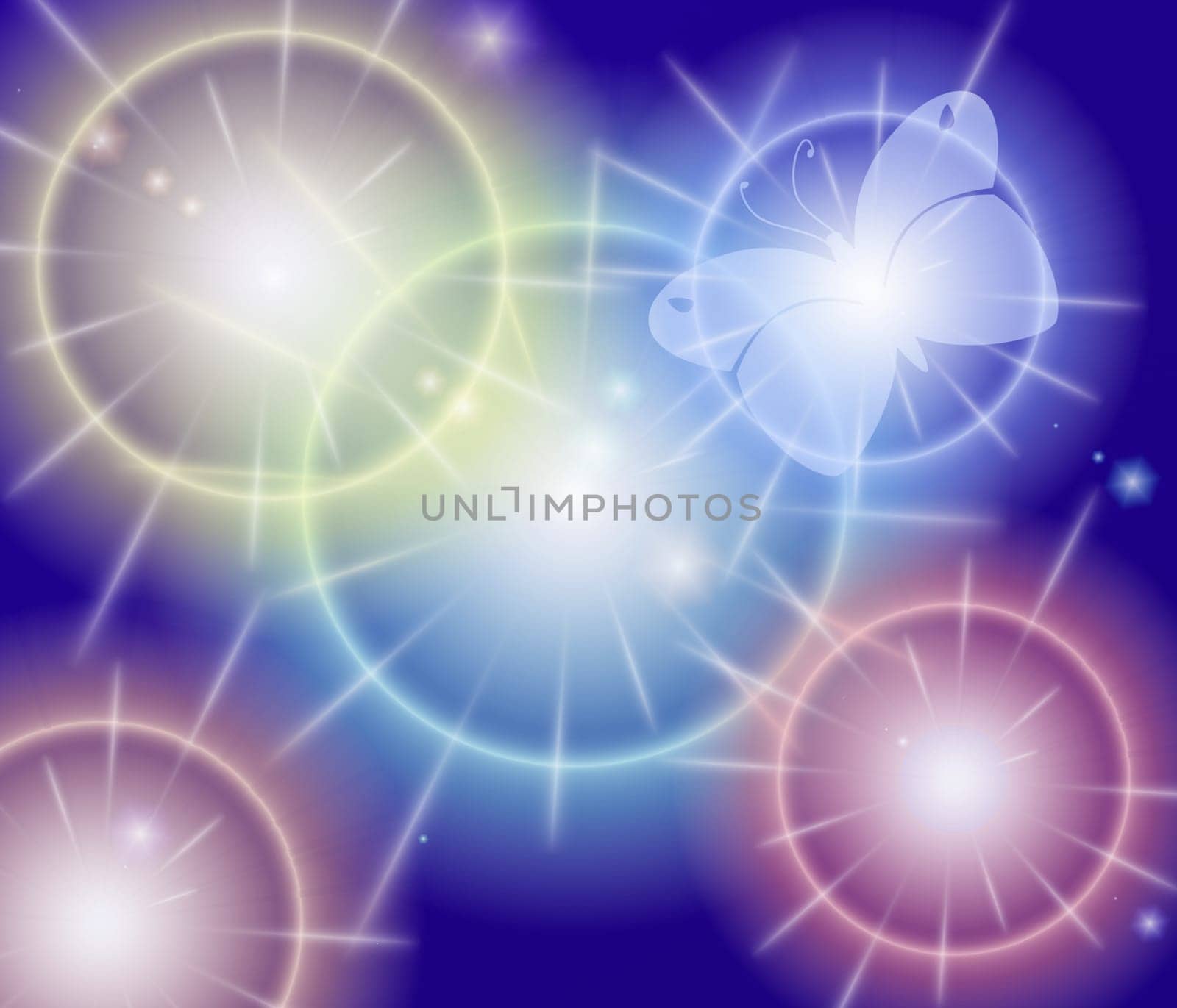 colored background with colored lights and reflex