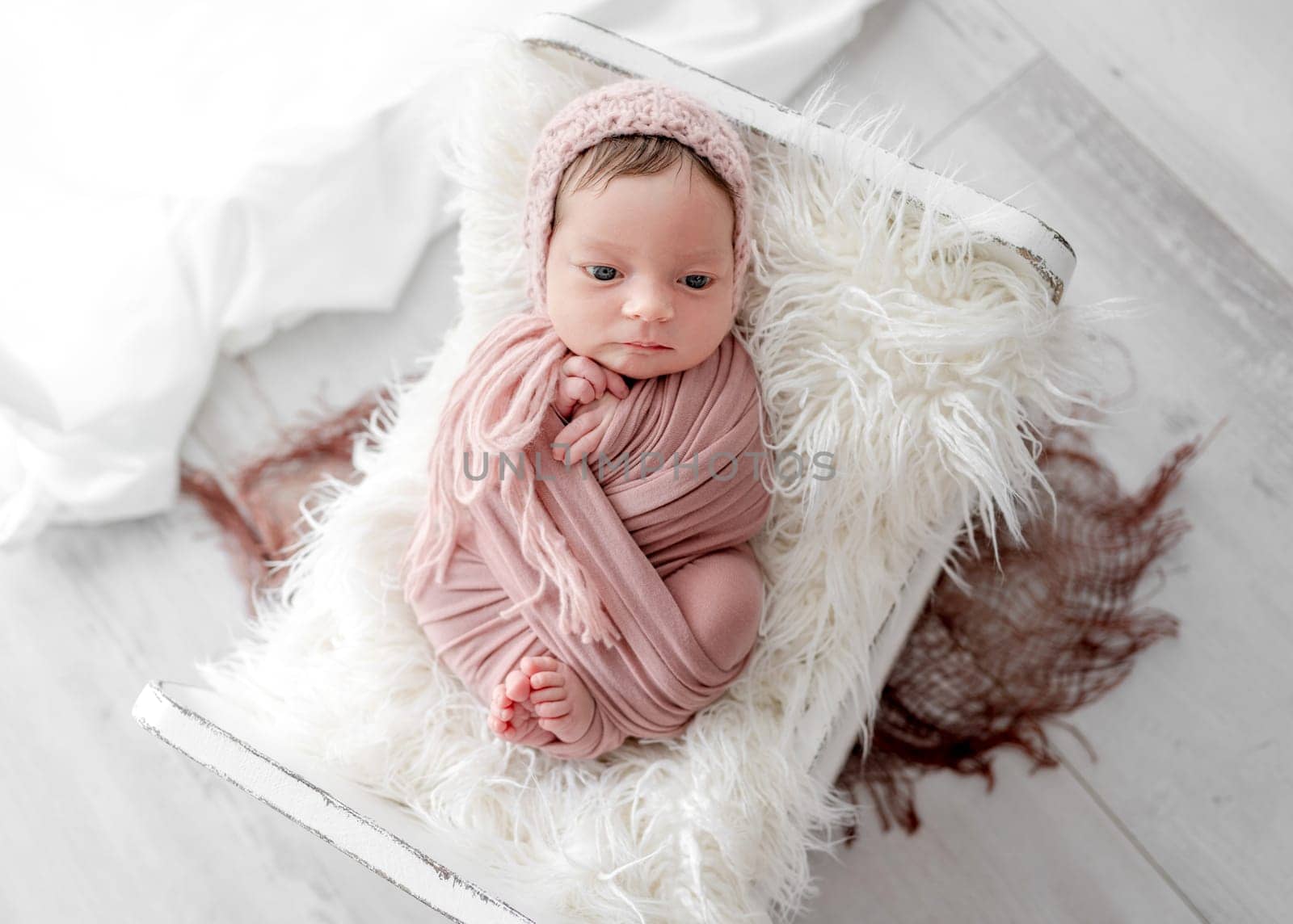 Adorable newborn baby girl portrait by tan4ikk1