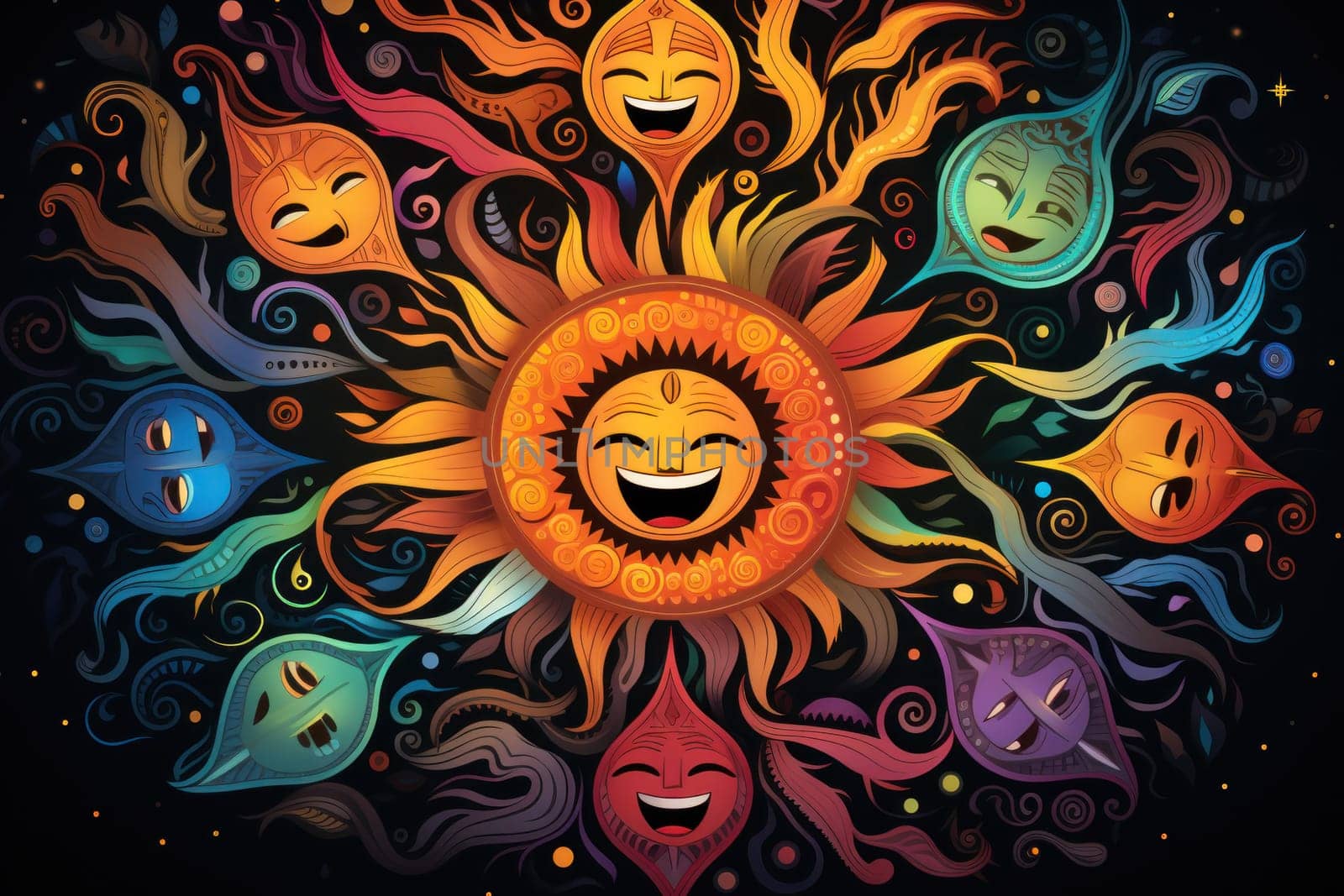A whimsical portrayal of mischievous laughter sprites, their infectious joy and mirth radiating as they frolic through enchanted meadows.