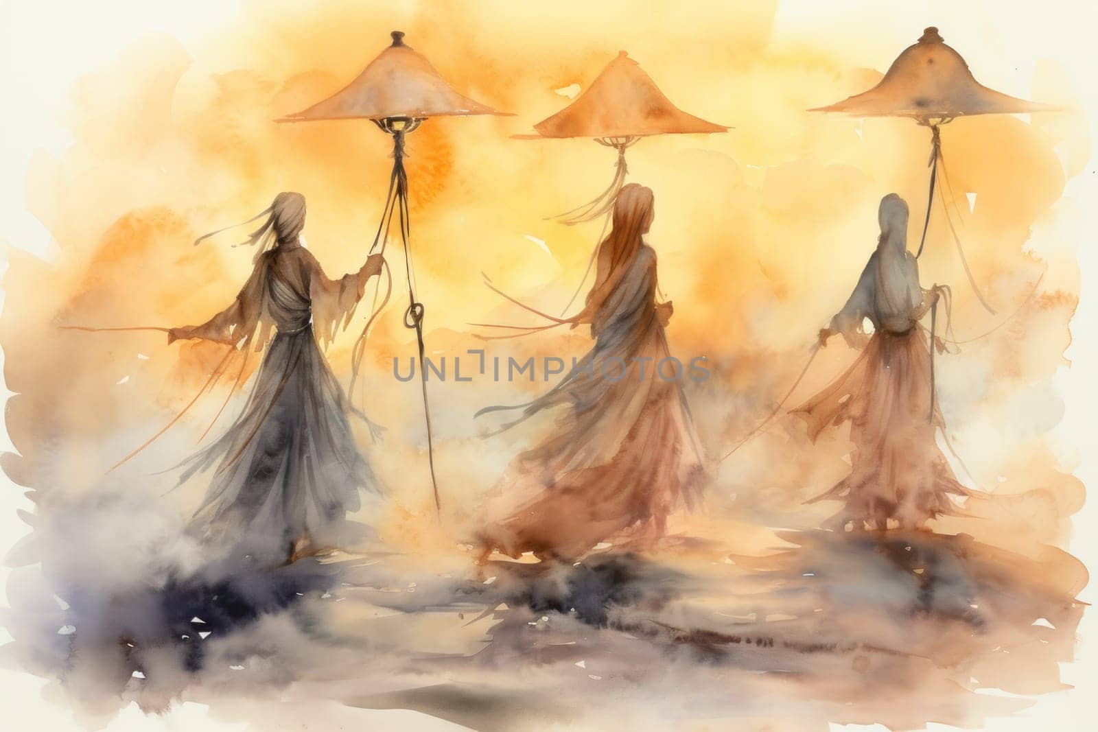 Immerse yourself in the realm of fantasy and behold the awe-inspiring sight of whirling sandstorm djinns.