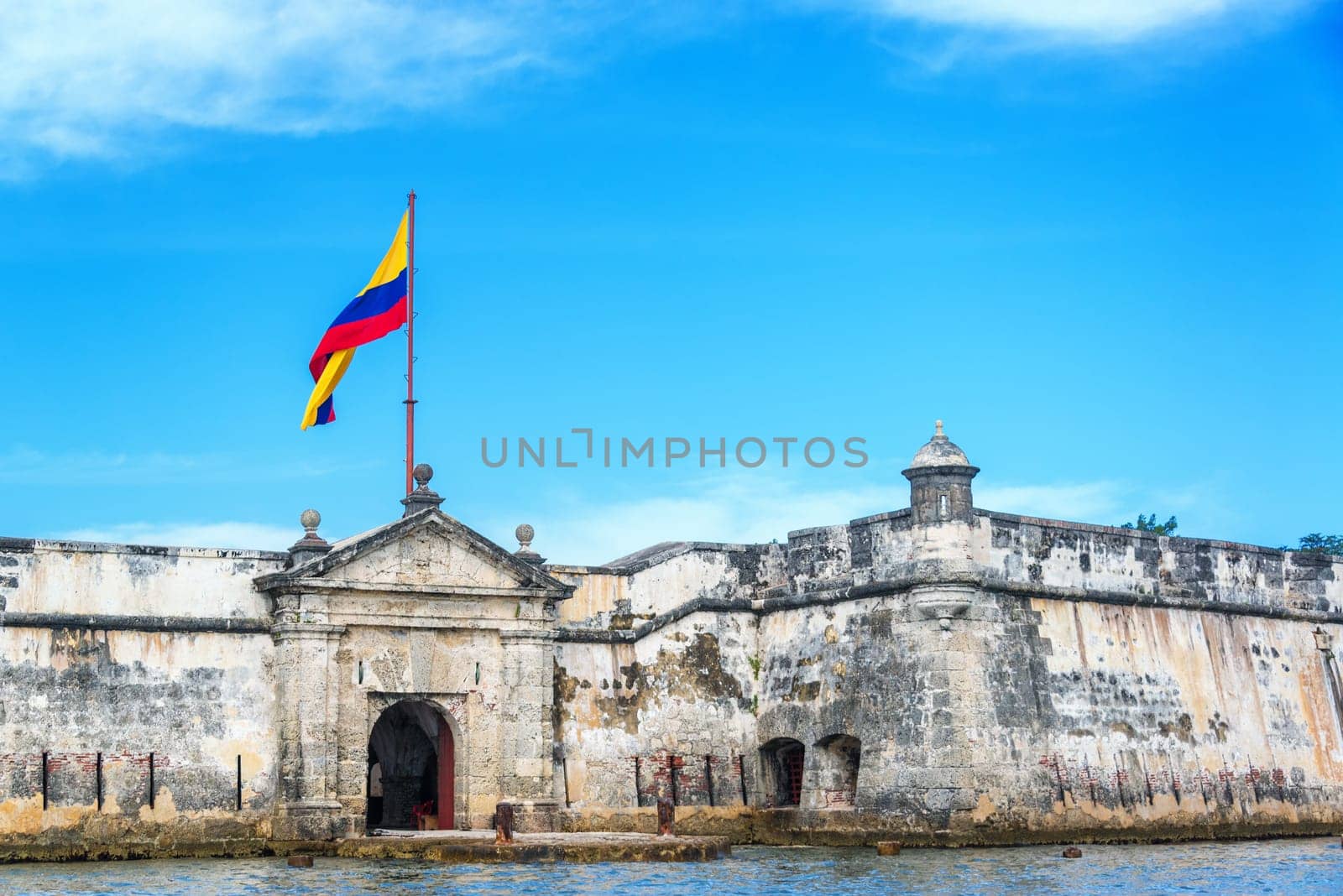 Front of the historic Bocachica fort near Cartagena, Colombia