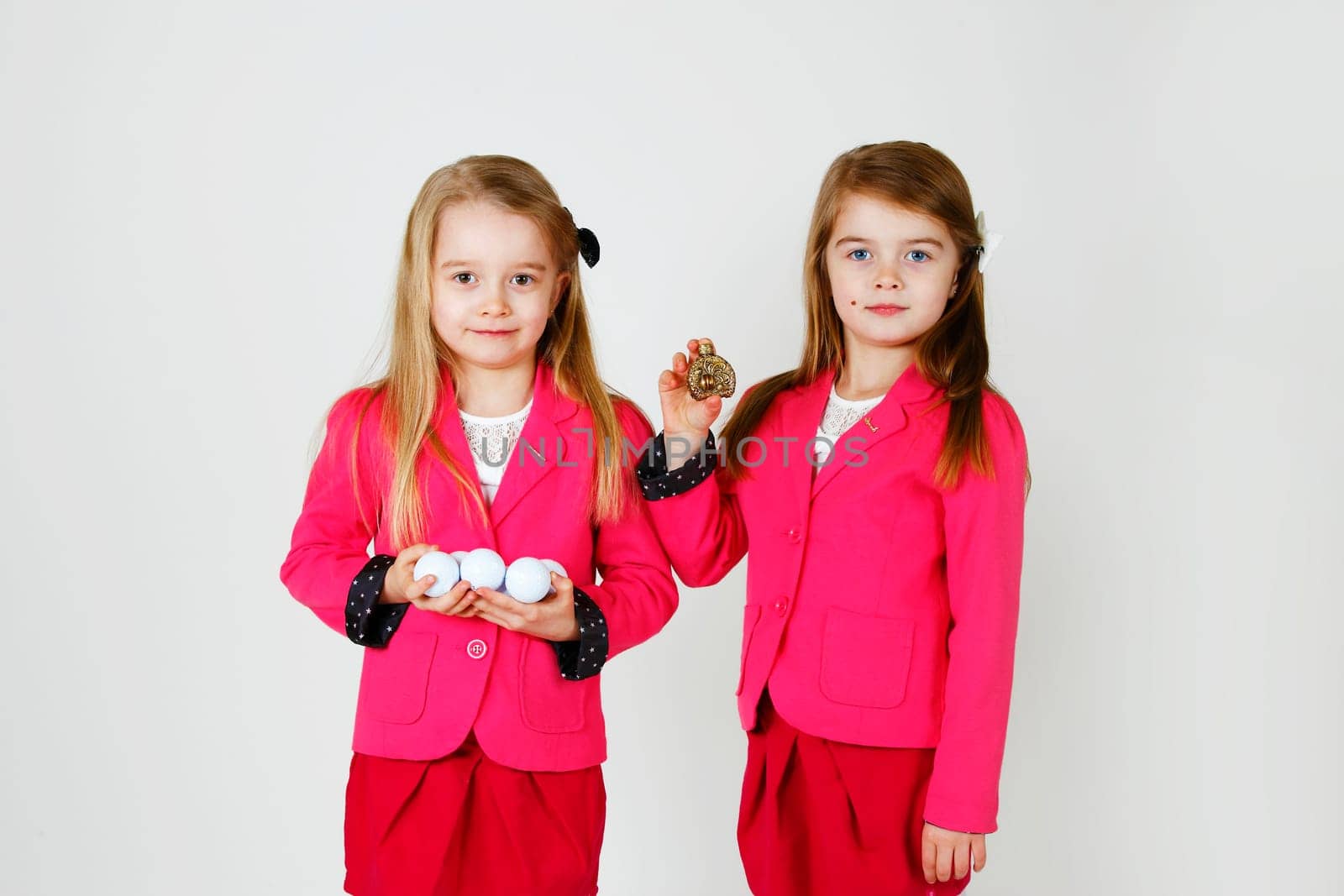 Two young girl ( sisters) in the studio