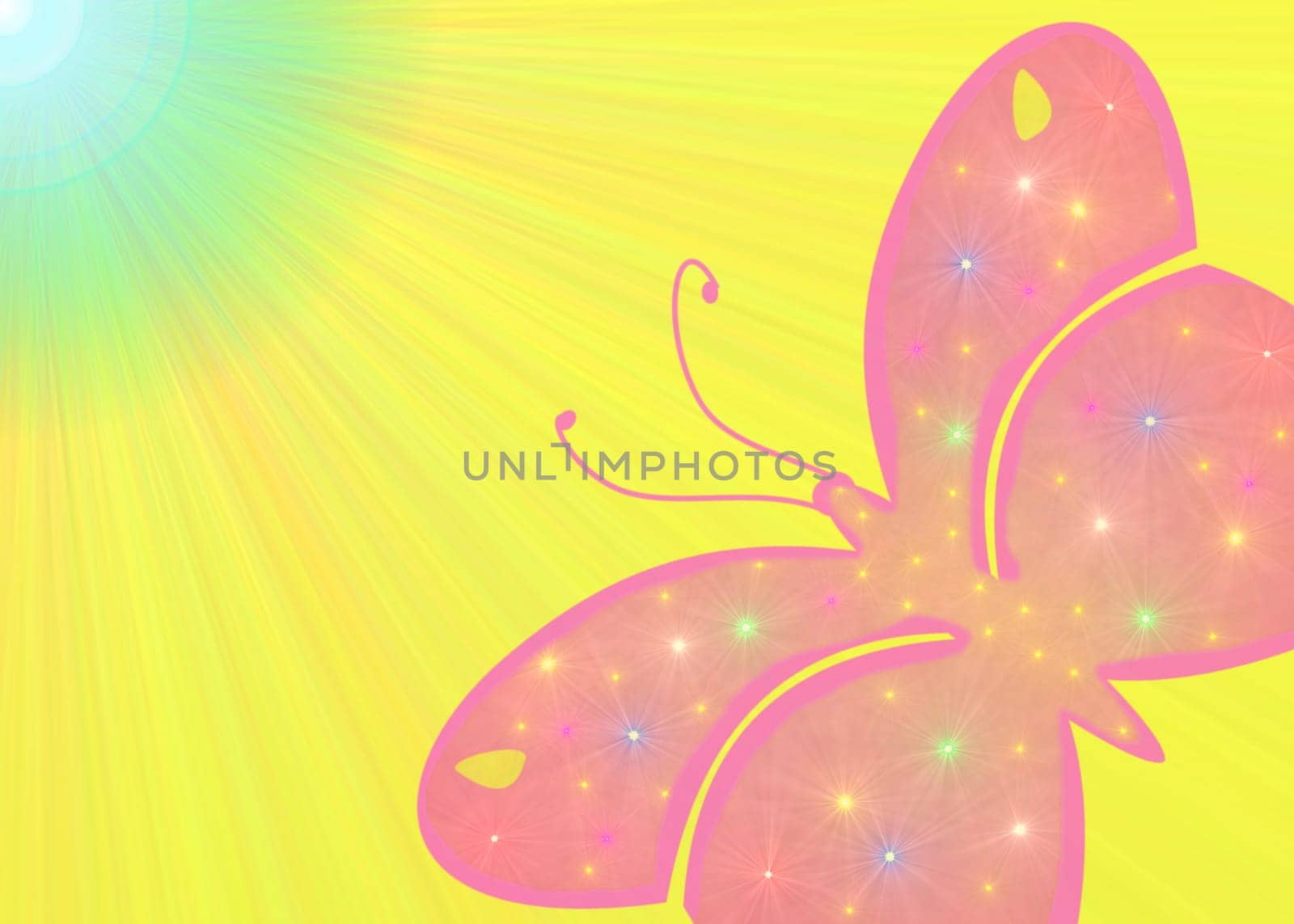 colored background with colored lights and reflex