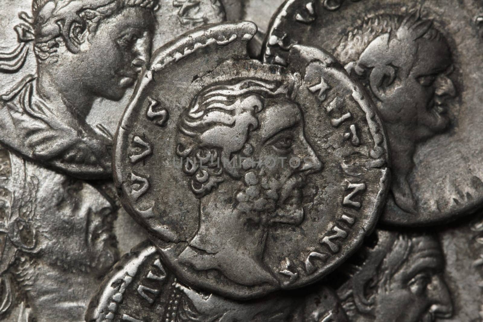 ancient Roman coin, silver denarius
