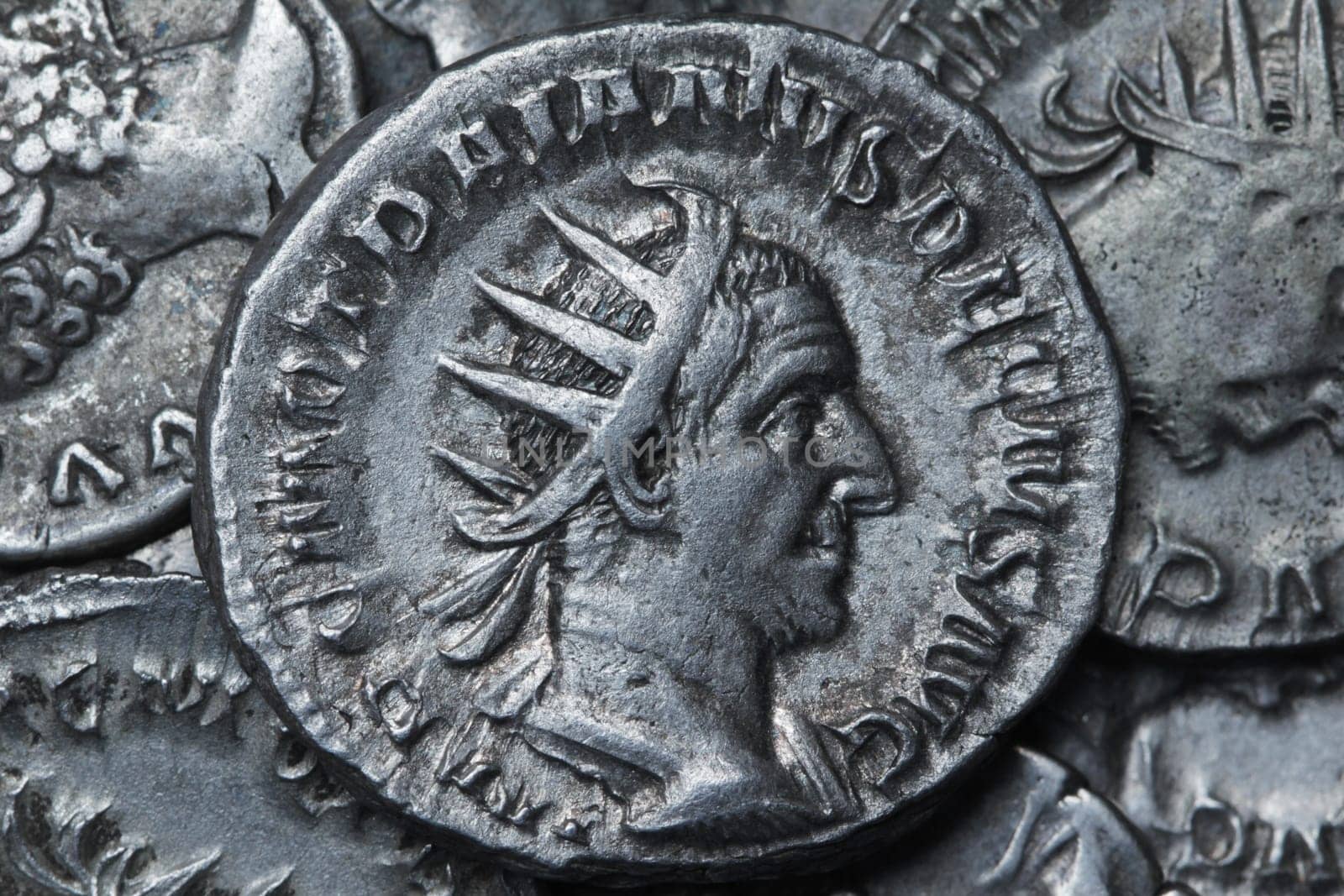 ancient Roman coin, silver denarius