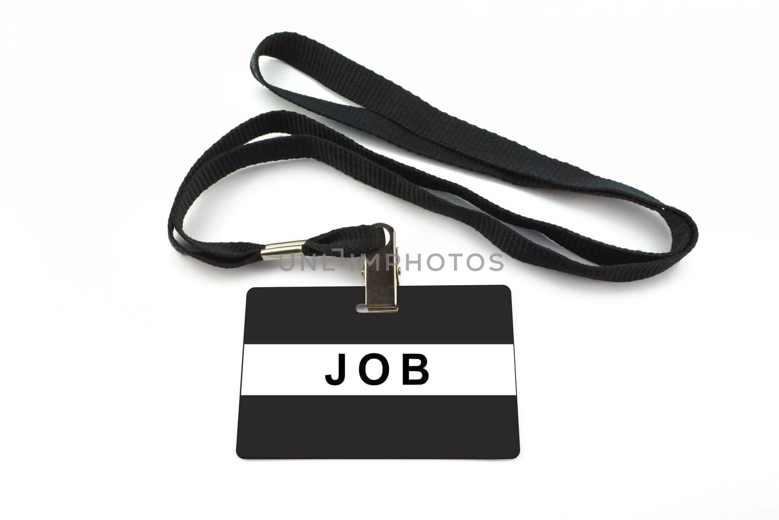 job badge with strip isolated on white background