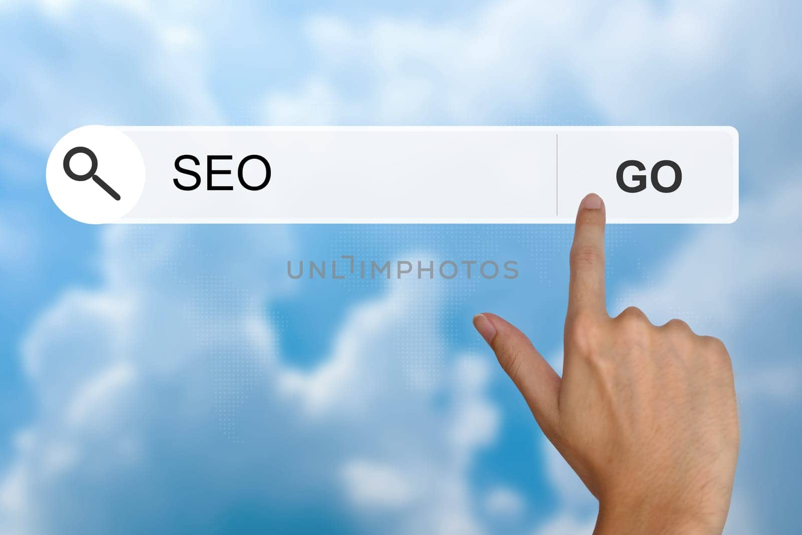 SEO or search engine optimization button on search toolbar