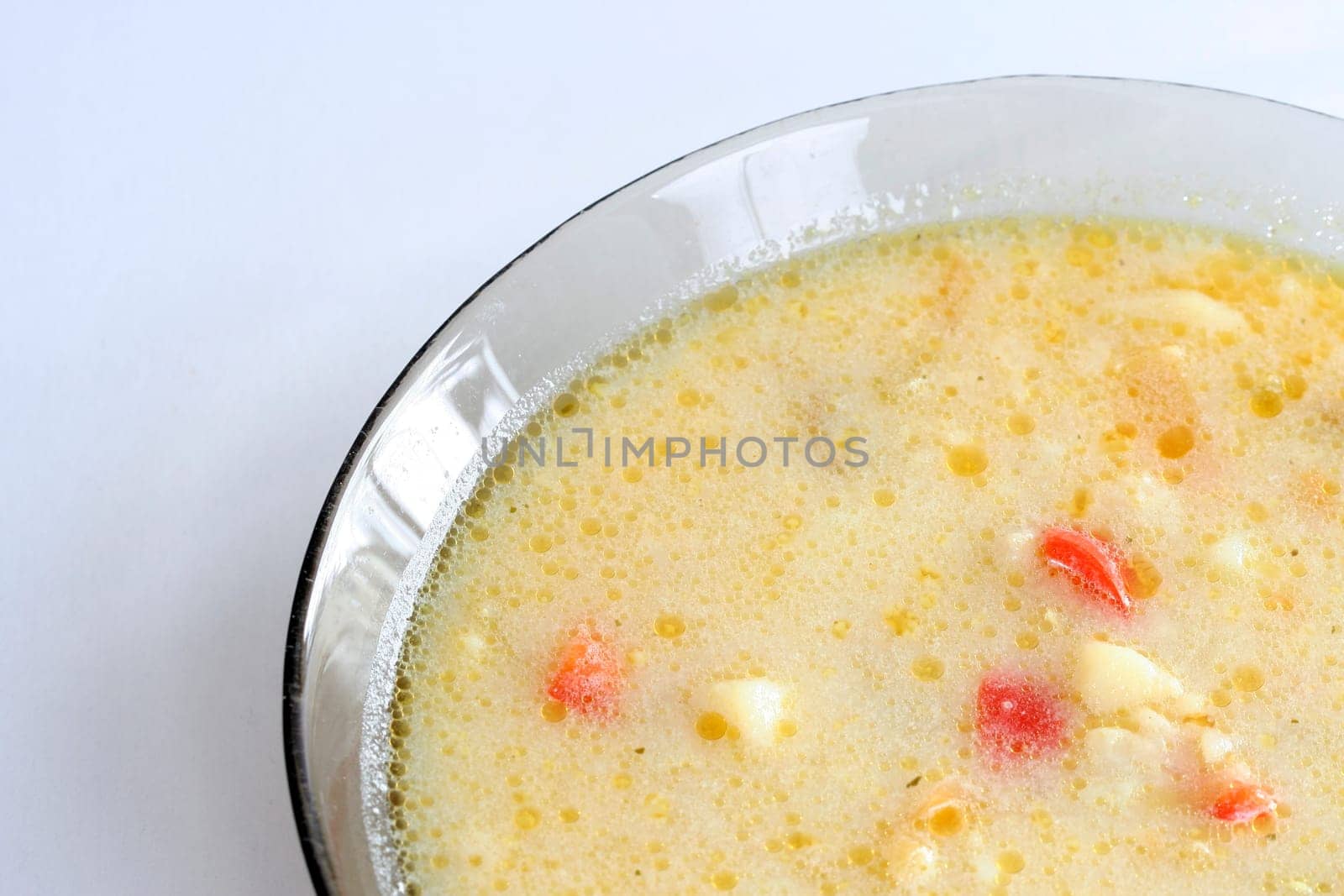 Vegetable soup in a bowl.