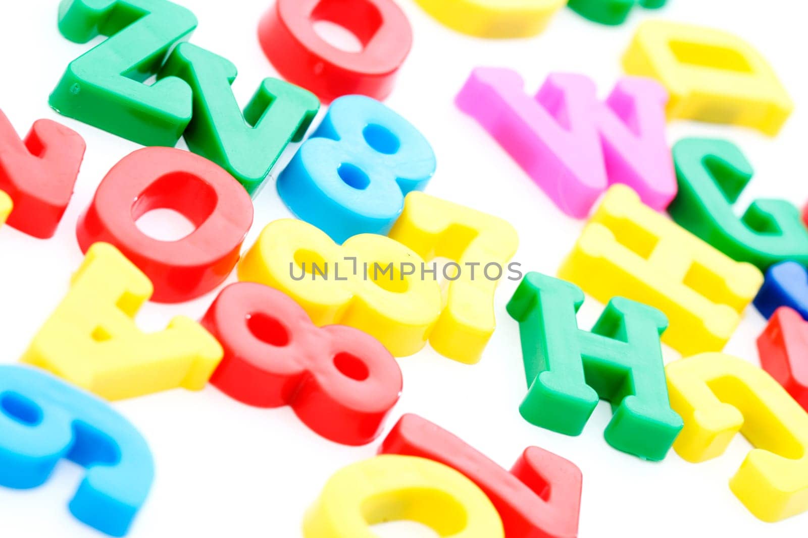Close-up of letters. Great colours and details.