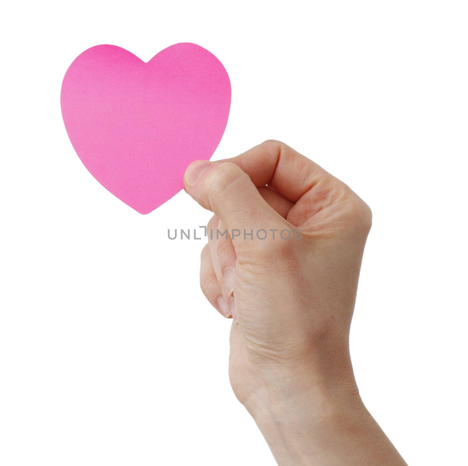Heart shape Posst It and a Woman