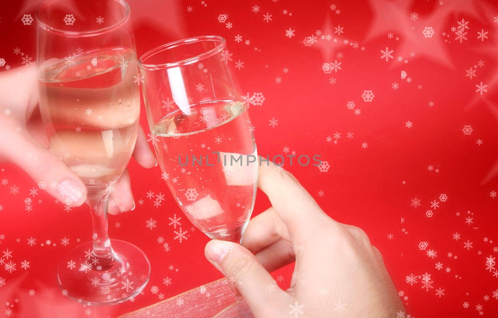 New year party with champagne glasses