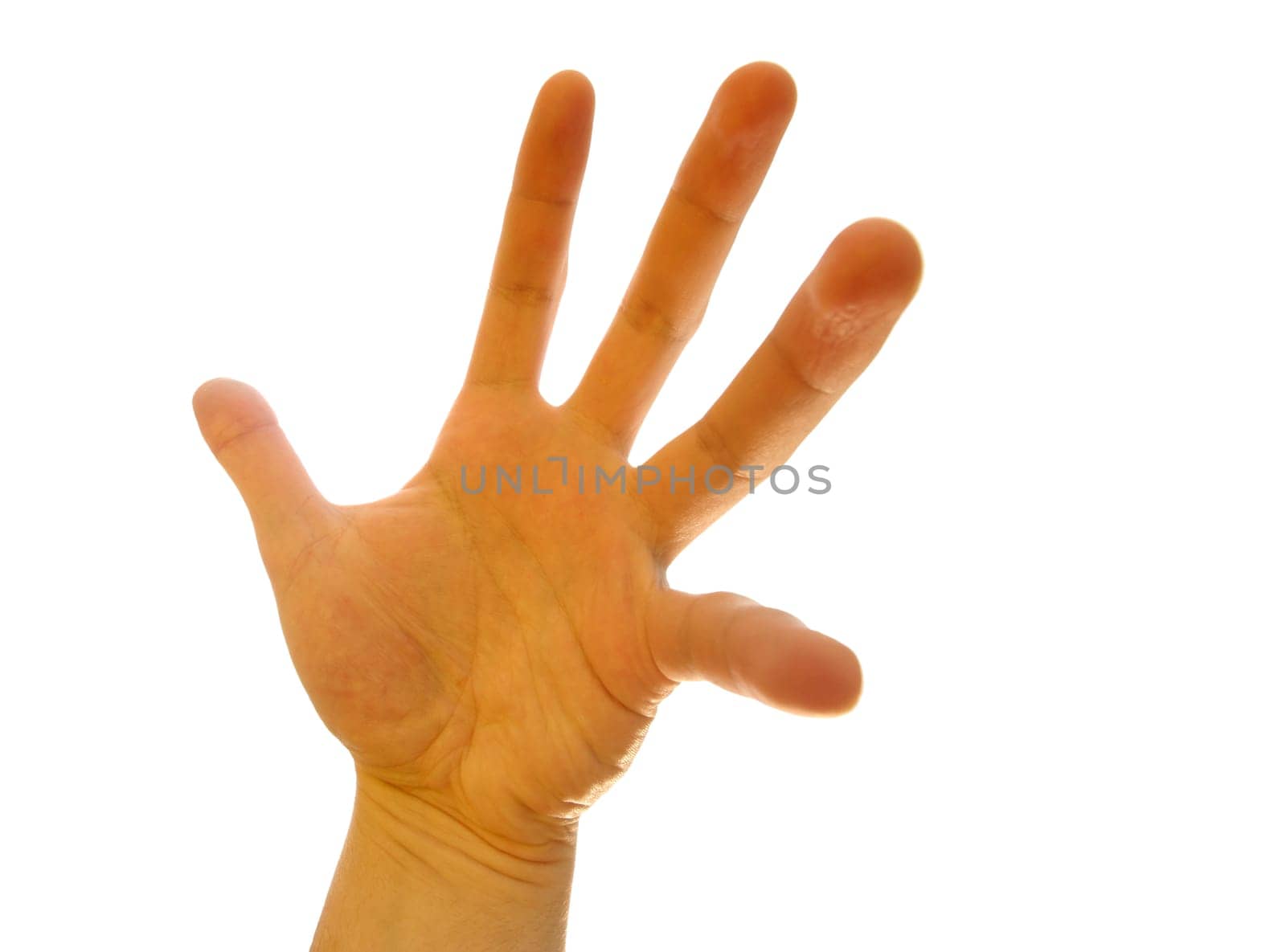 Contorted hand isolated on white