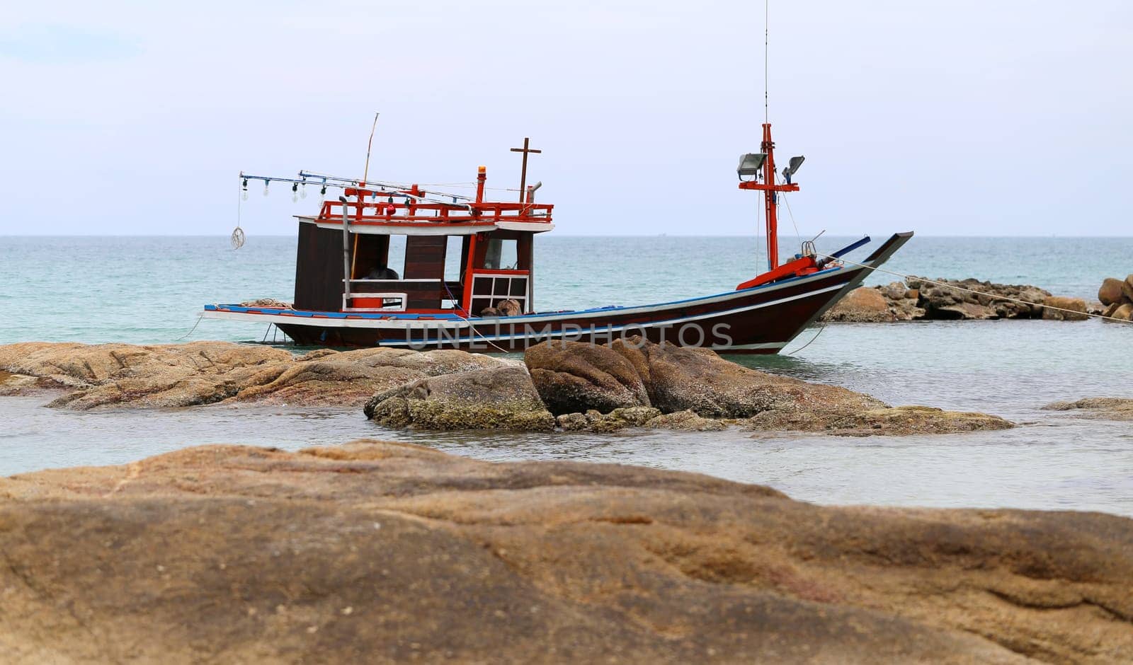 Fishing boat in Thailand on Koh Samui at Chaweng Beach