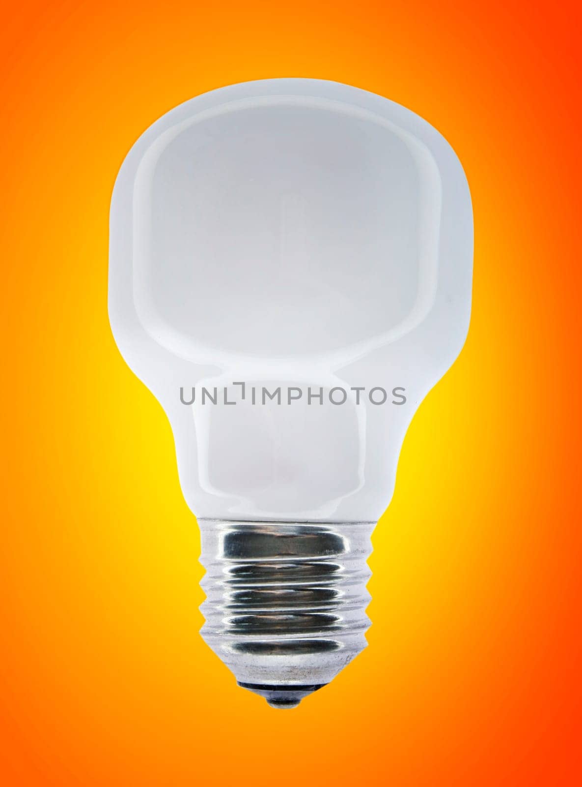 Wite bulb isolated on orange.