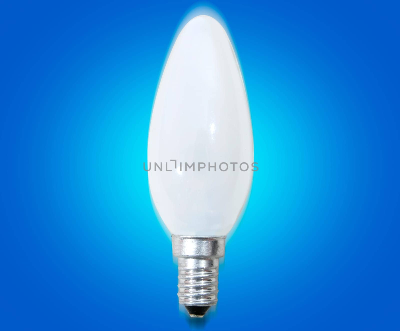 Wite bulb isolated on blue.