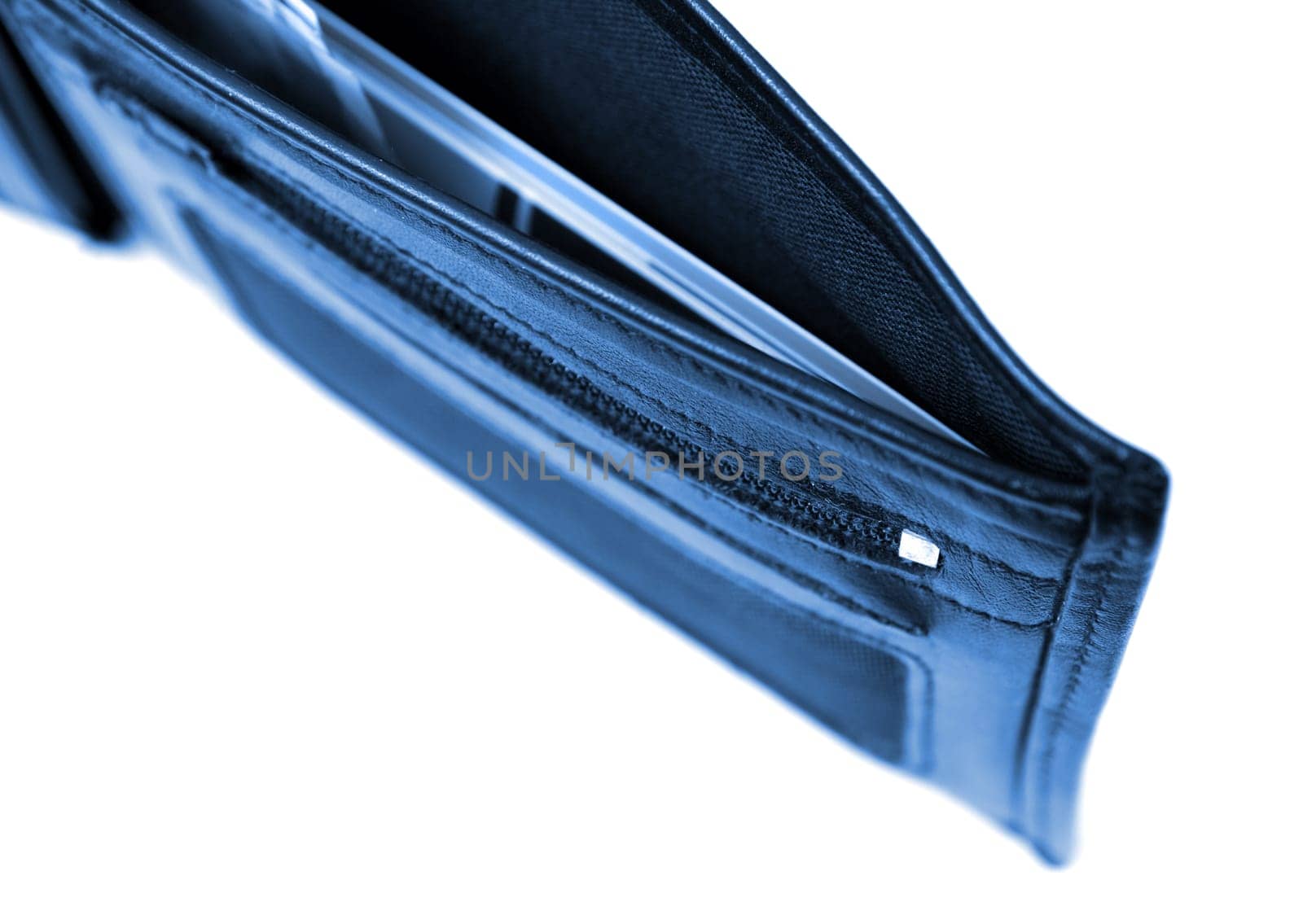 Black leather wallet isolated on white
