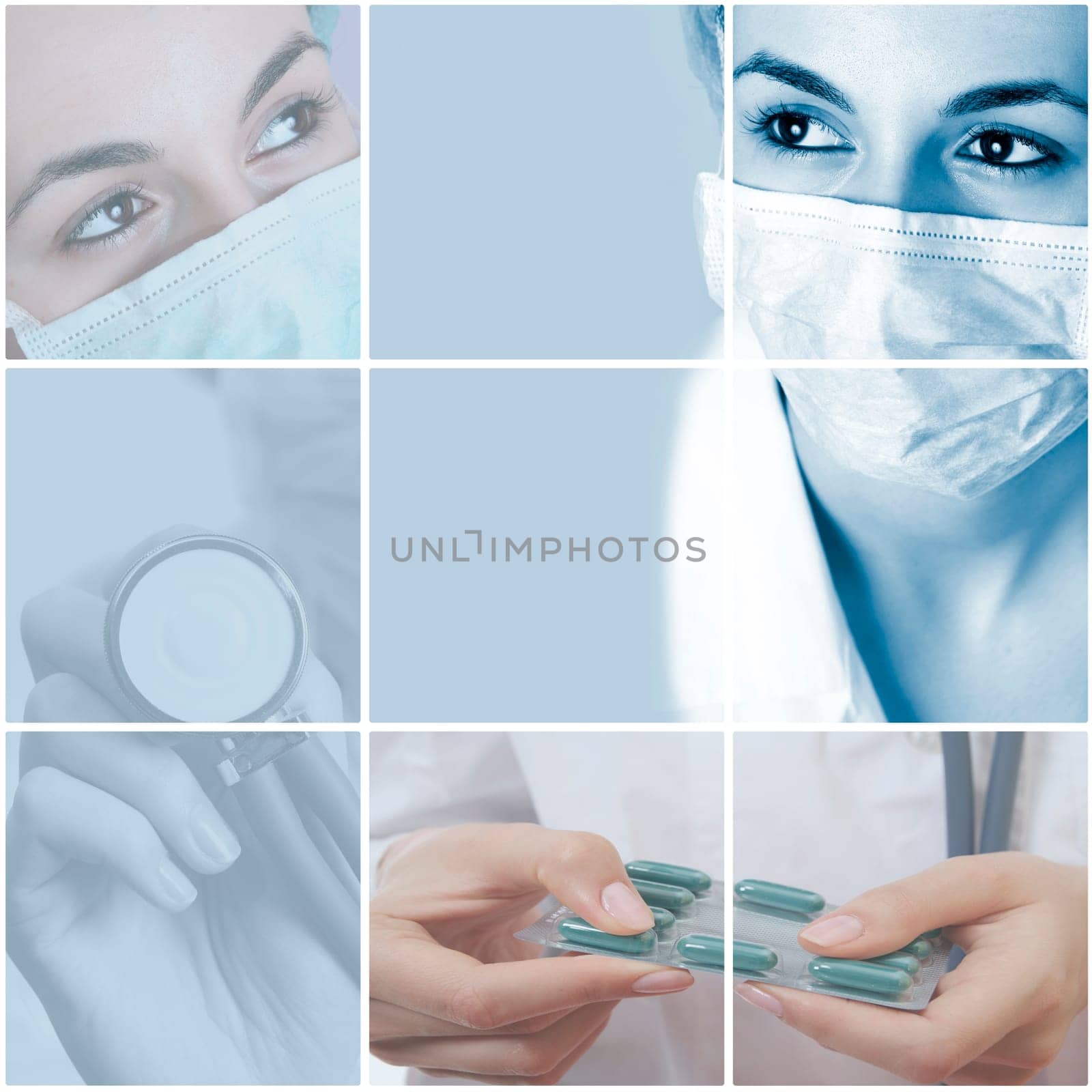 colorful medical collage made from great photographs