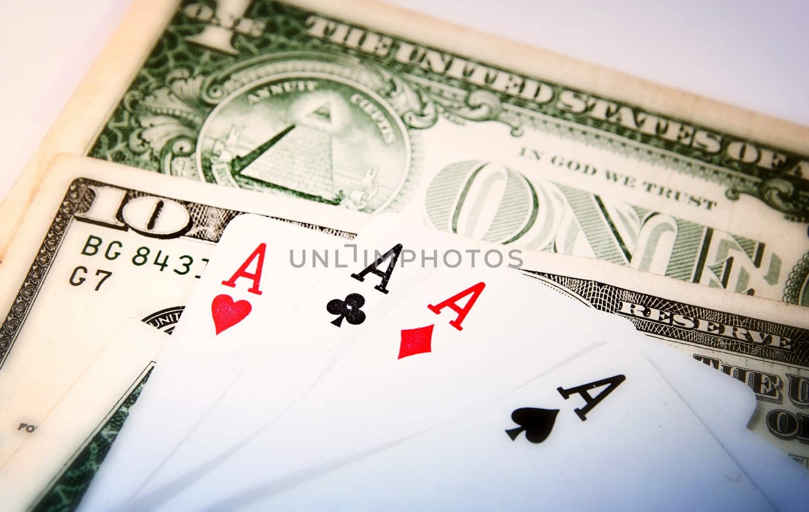 Macro image of money isolated on white