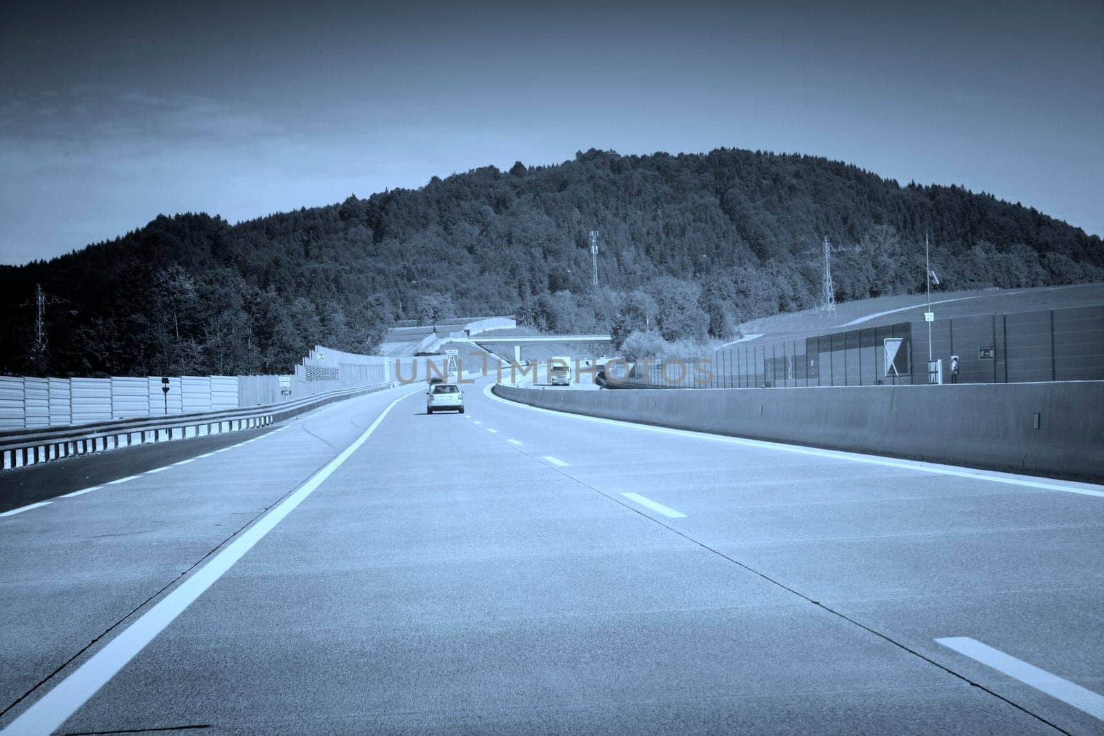 Car running on the highway