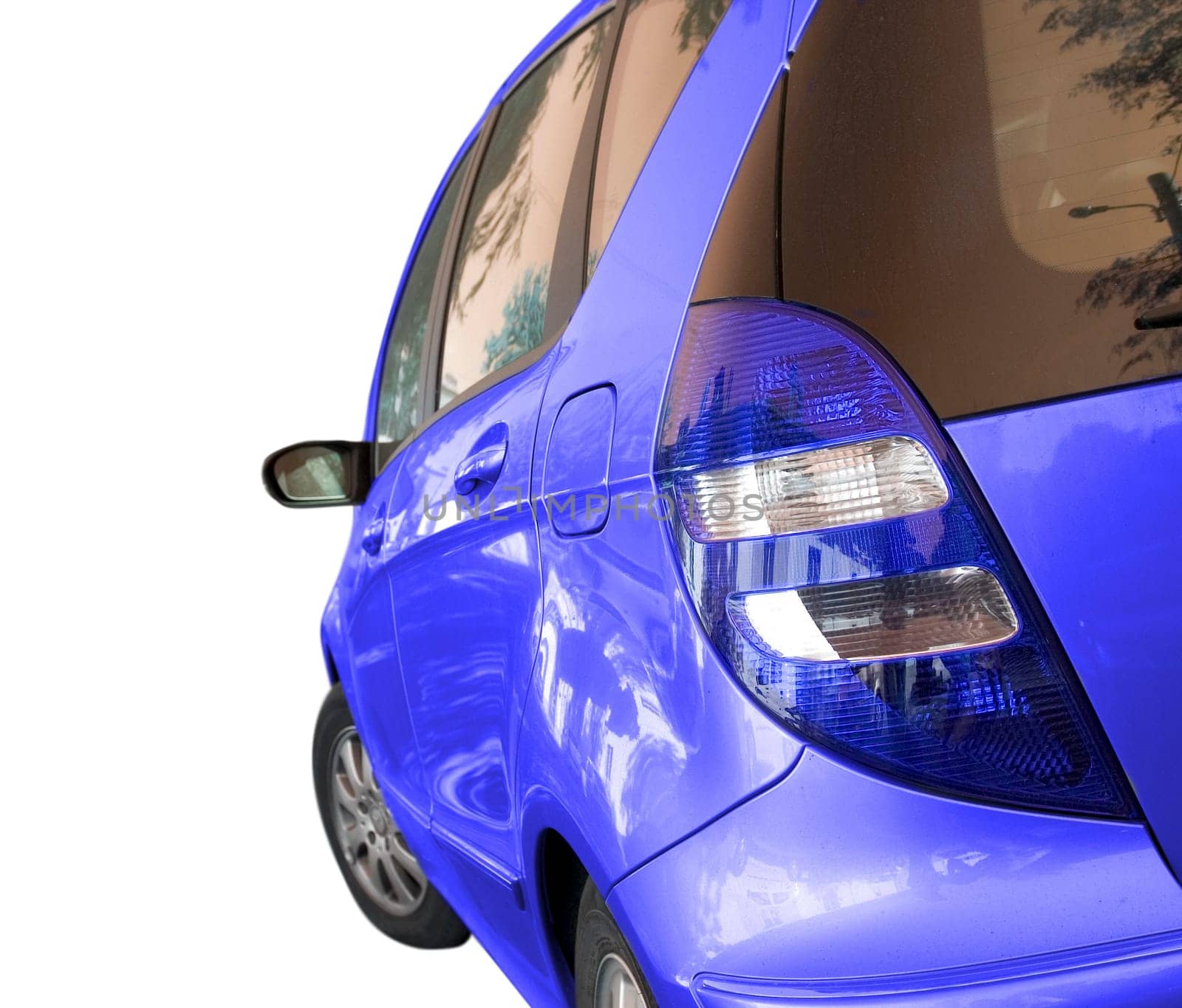 Car isolated on white. Back view.