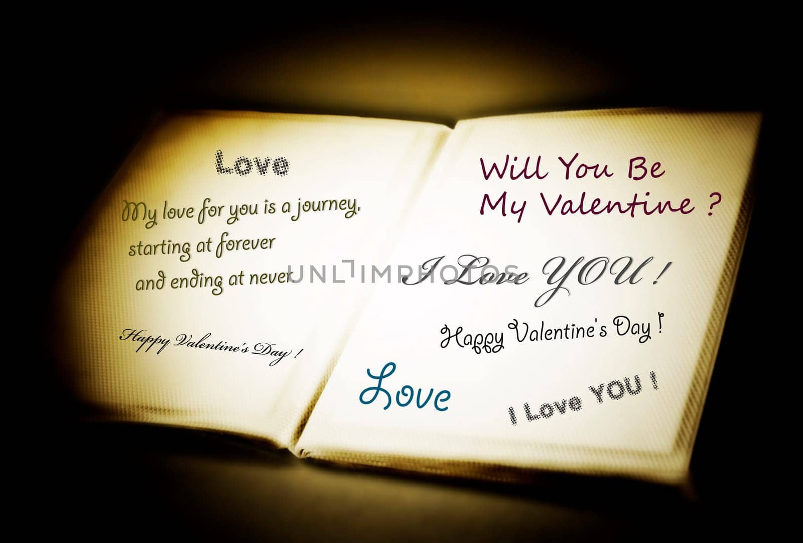 Love message on a white paper.