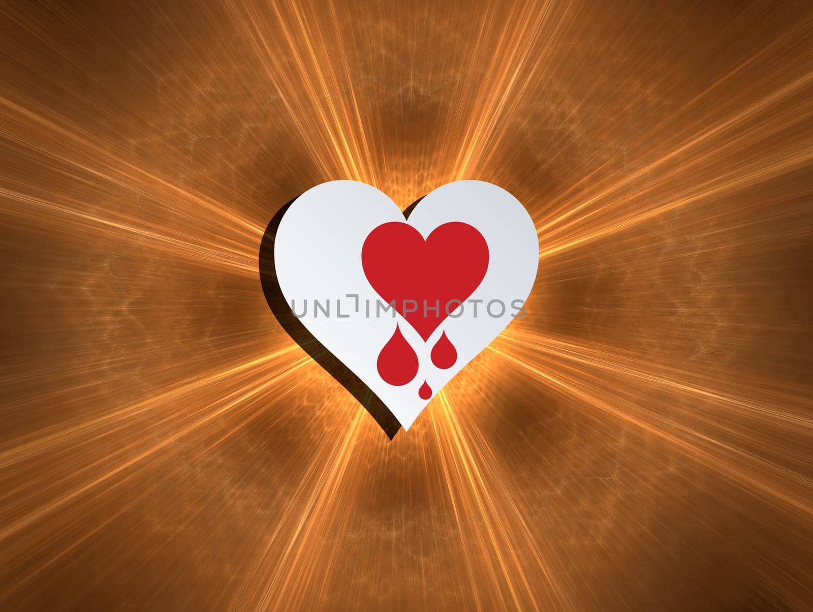 Heartbleed bug, feelings, blood donation and heart health. Concept for modern technological world.