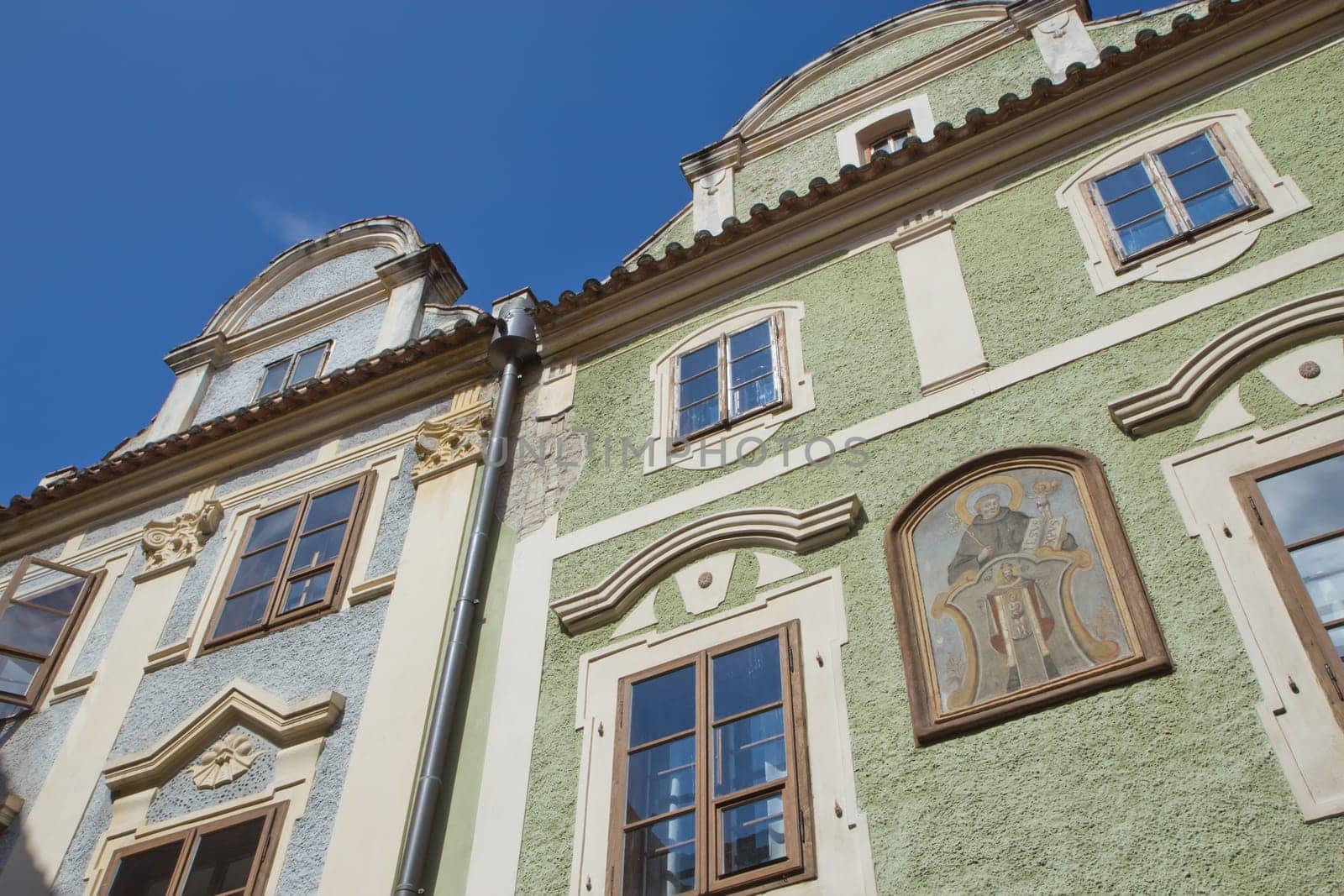Old houses in the Cesky Krumlov town (Czech Republic, Central Europe)