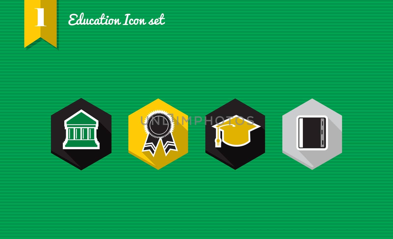 Set of flat design icons for Education and back to school. Vector file layered for easy editing.