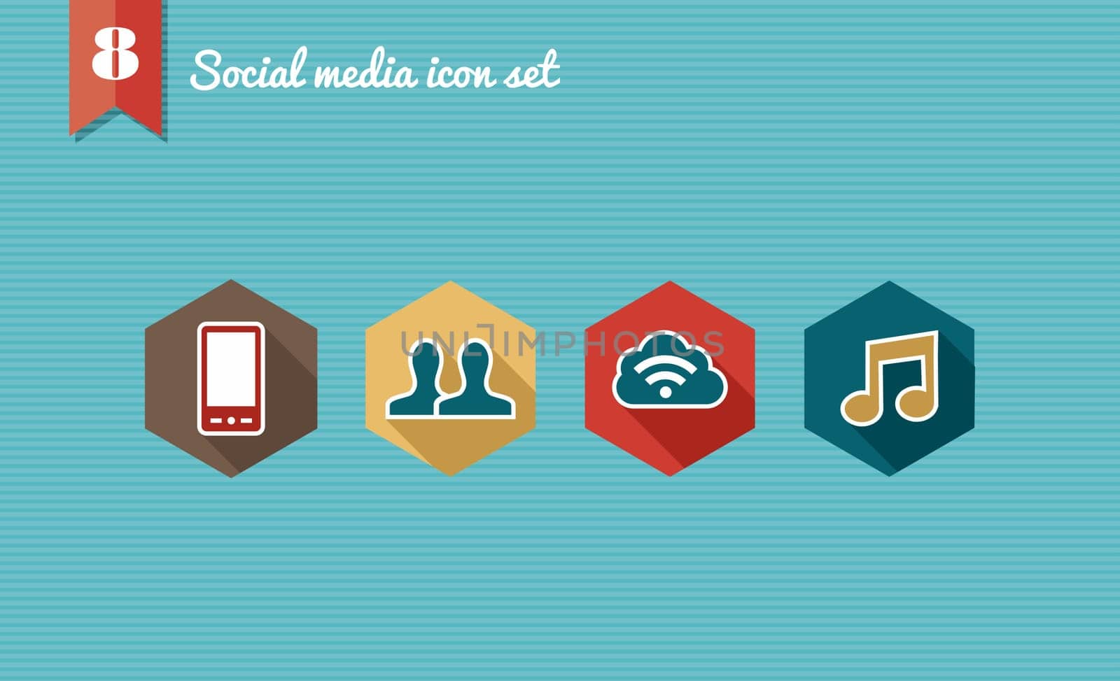 Social Media cloud computing flat icons set collection. Vector file layered for easy manipulation and custom coloring.