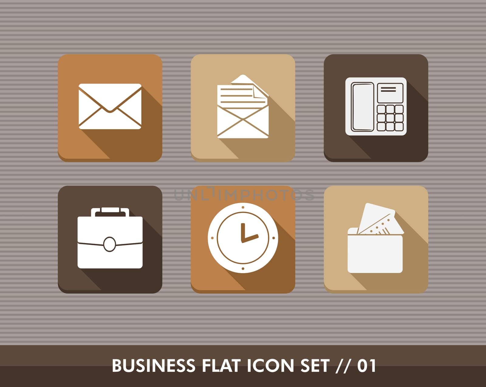 Set of flat design icons for Business and marketing emailing campaign. Vector illustration file layered for easy editing.