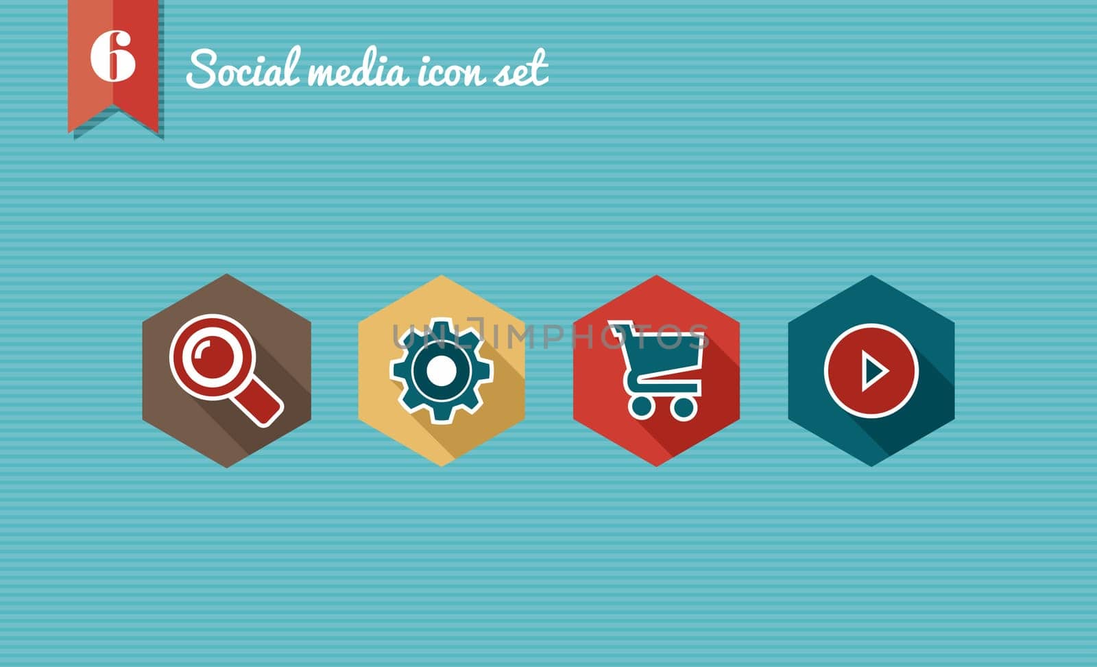 Set of flat design icons for Social media network illustration. Vector illustration file layered for easy editing.