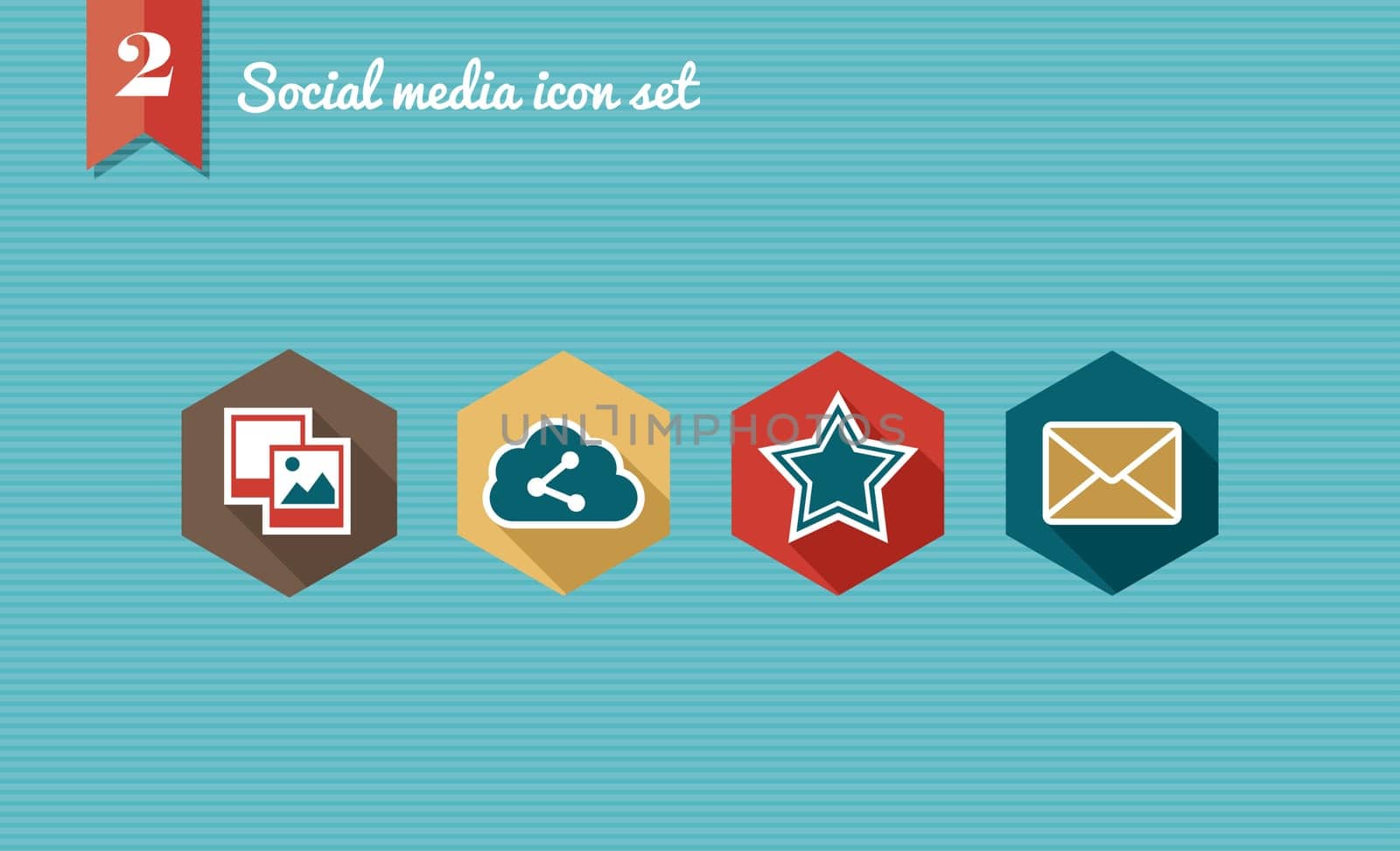Set of flat design icons for Social media network illustration. Vector illustration file layered for easy editing.