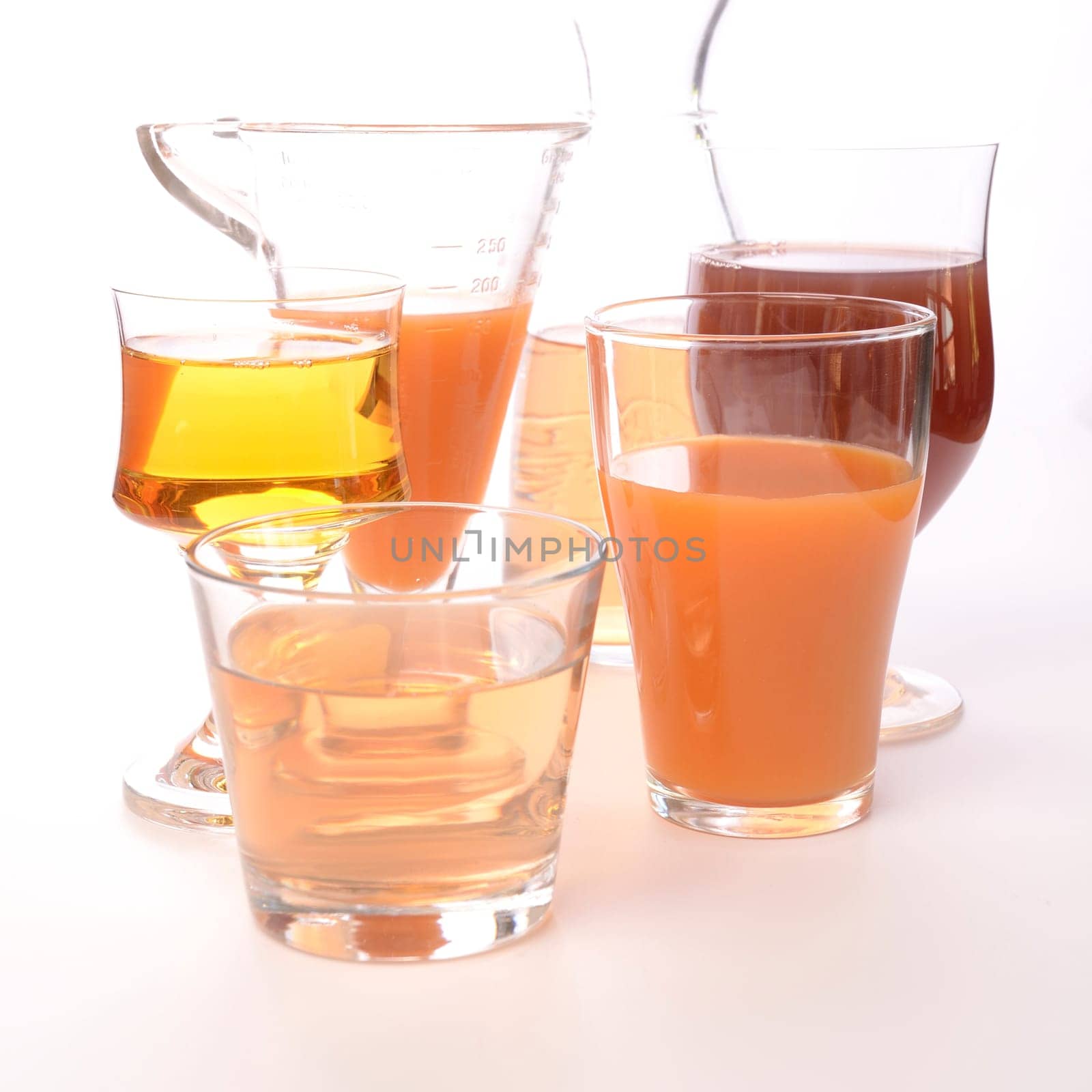 Fruit juice on a white background