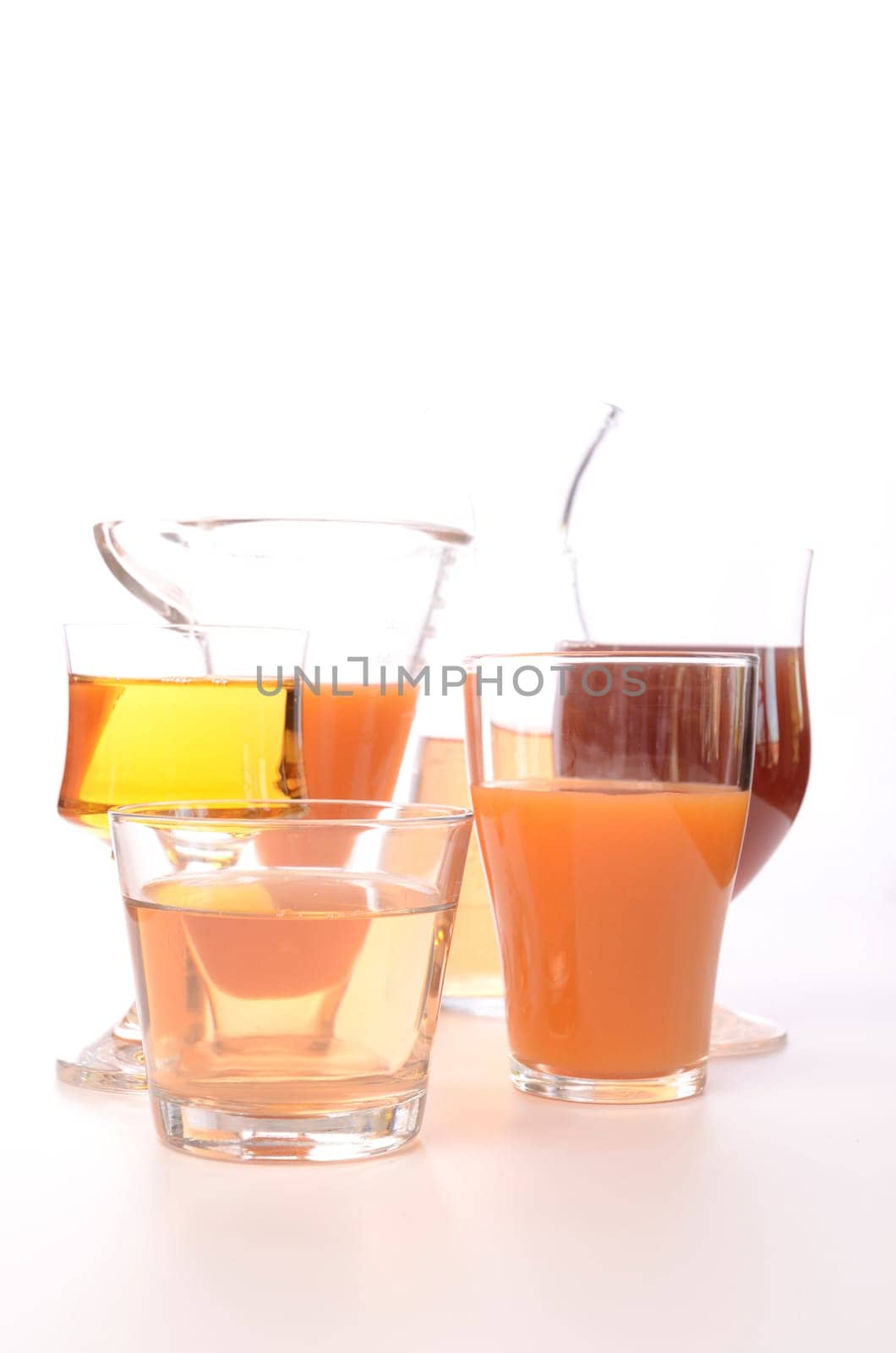Fruit juice on a white background