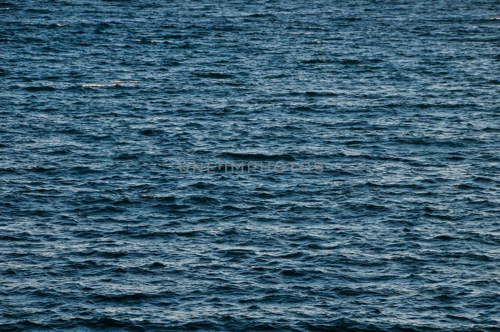 Blue Still Sea Water With Ripple. Natural Background Photo Texture