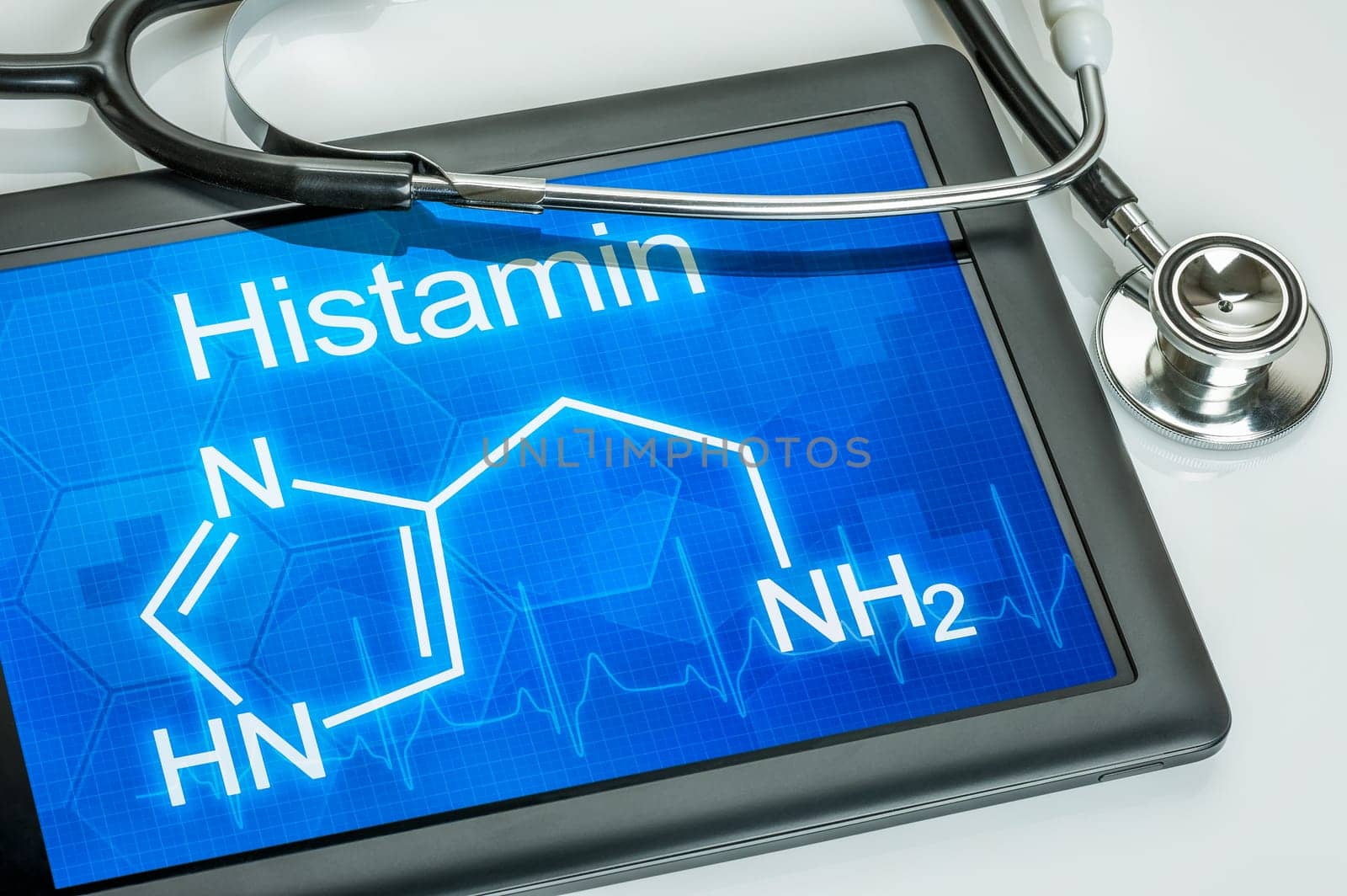 Tablet with the chemical structural formula of histamine