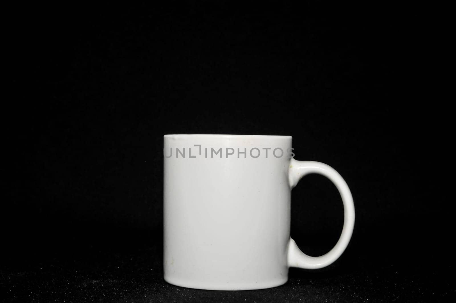 Coffee Cup Icons Top and Side View with Black Background