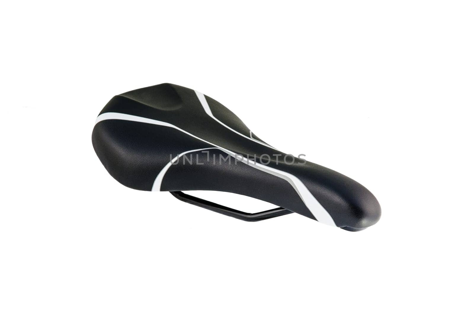black bike saddle isolated on white background
